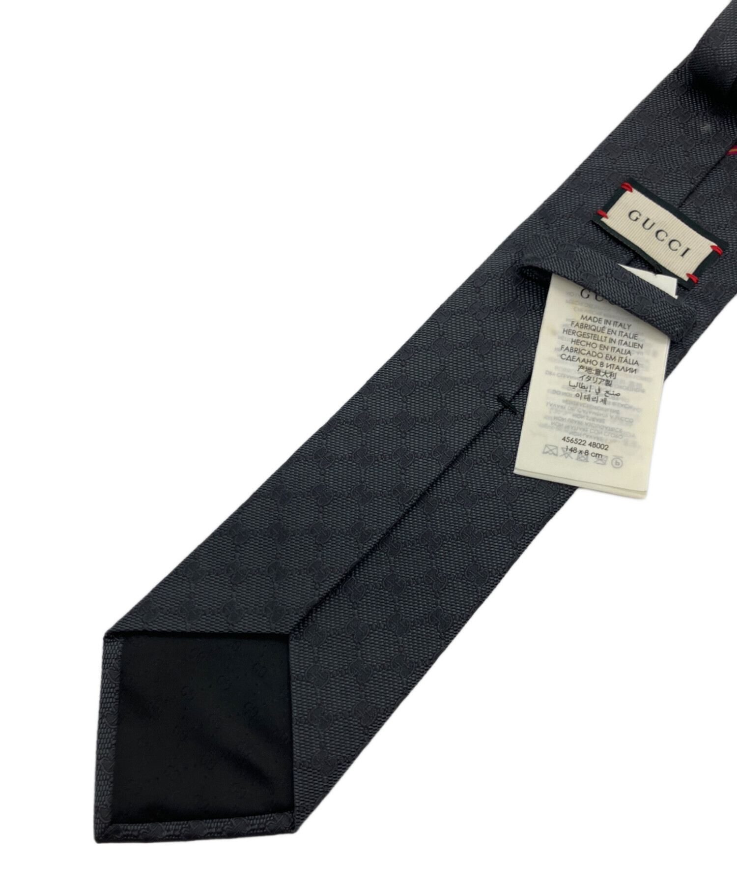 中古・古着通販】GUCCI (グッチ) GG柄シルクネクタイ グレー サイズ