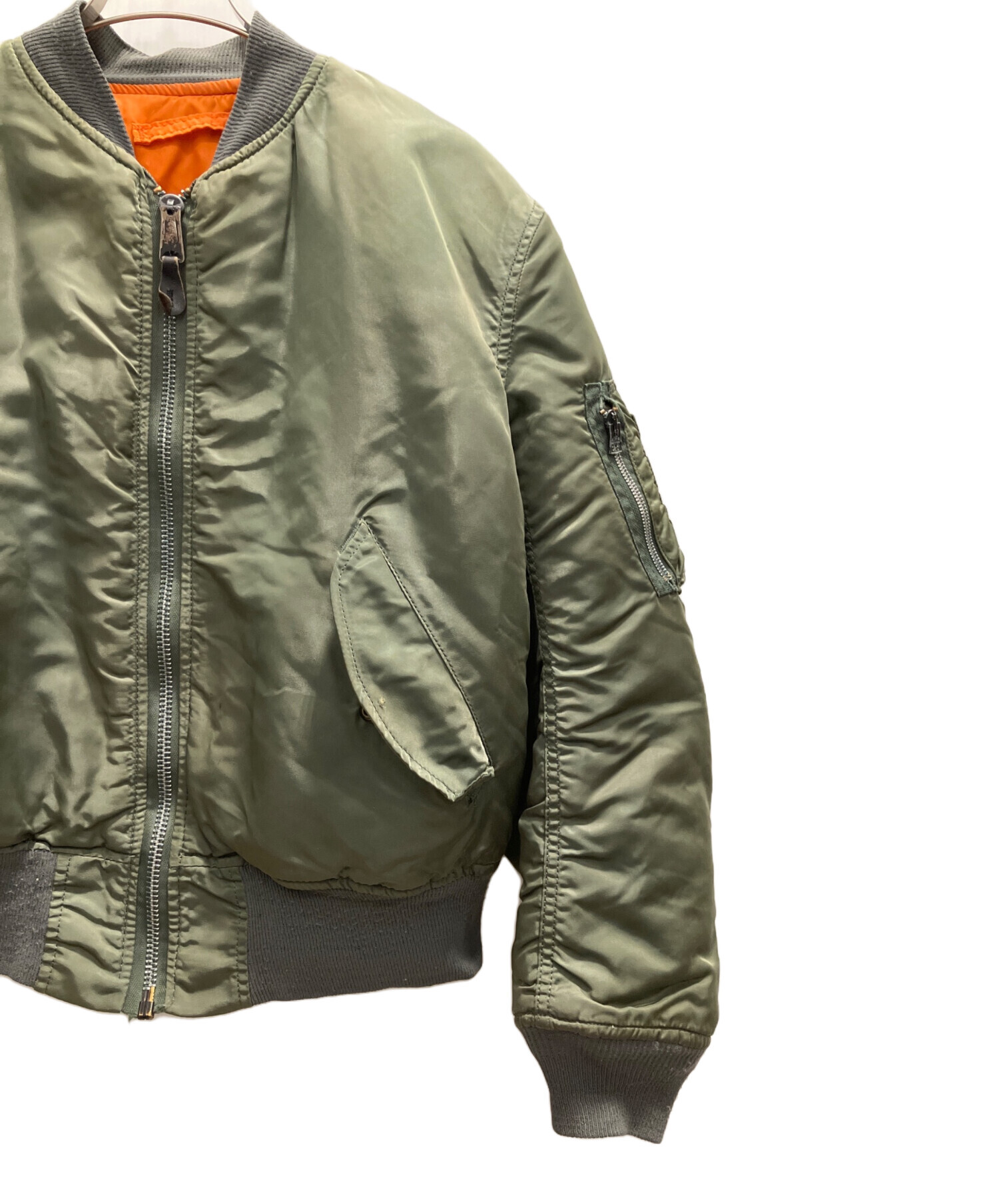 中古・古着通販】ALPHA (アルファ) MA-1ジャケット グリーン サイズ:М