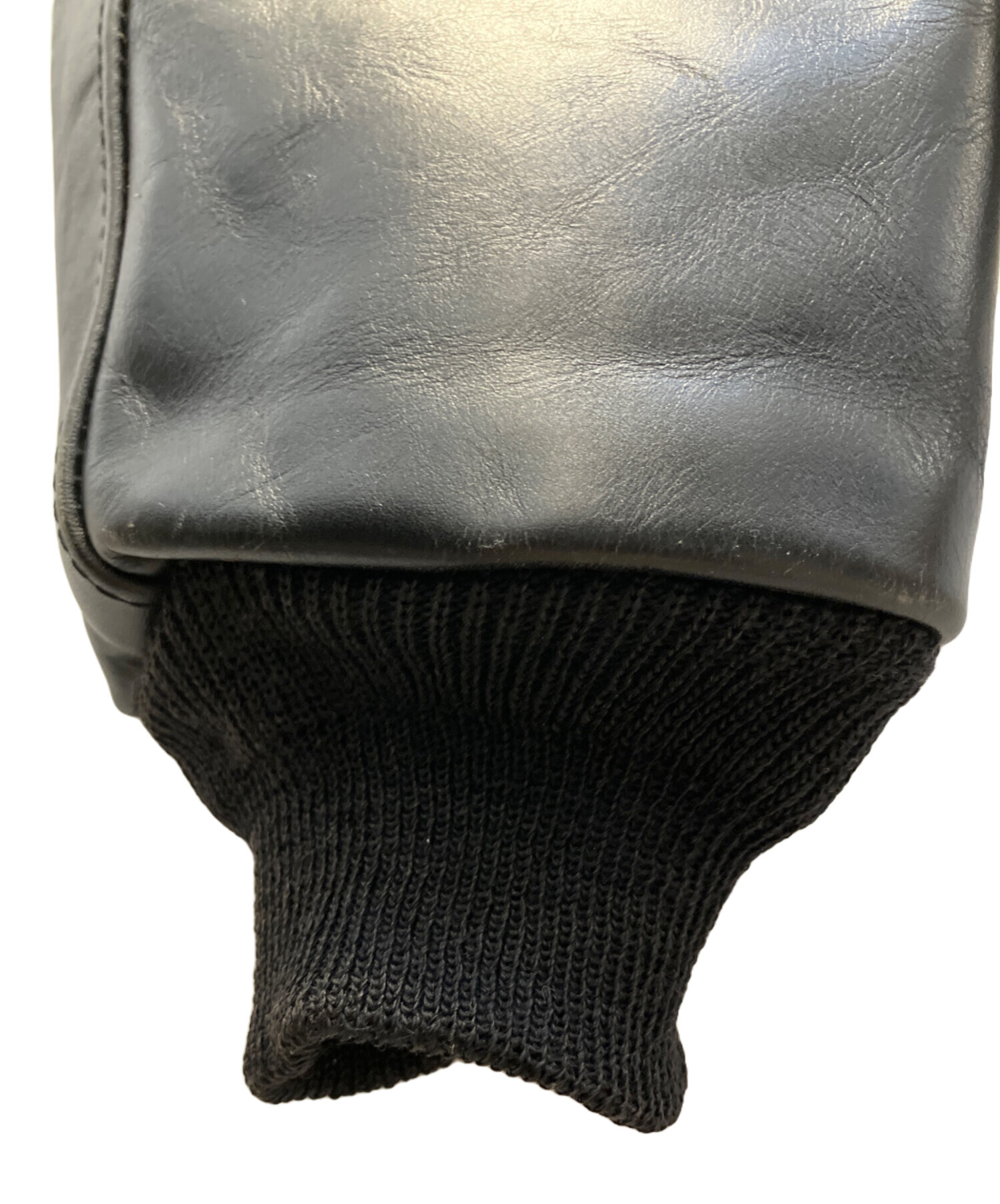 中古・古着通販】VANSON (バンソン) レザーブルゾン ブラック サイズ 