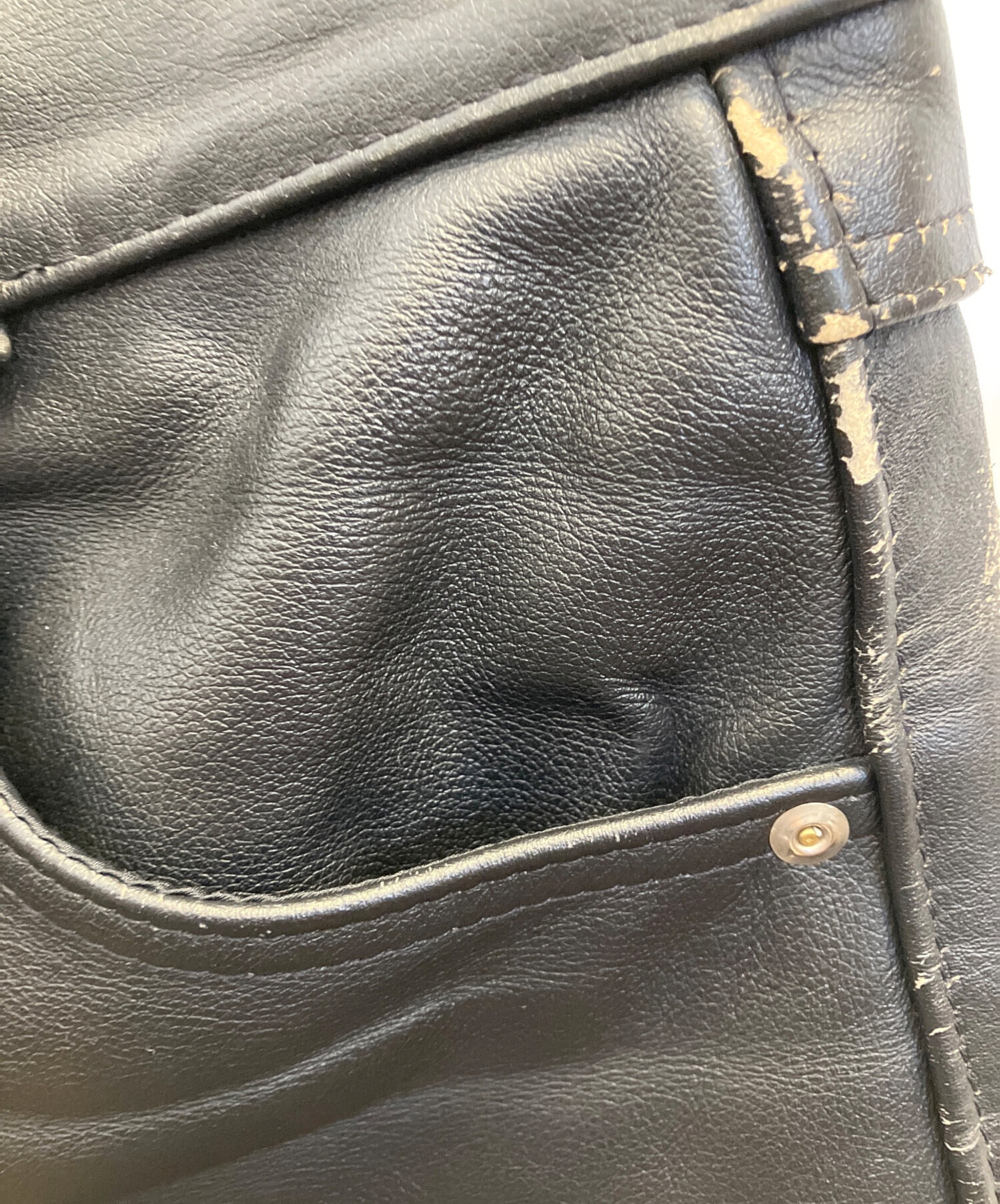 Schott レザー パンツ 30 黒　USED 中古・古着通販】Schott (ショット) レザーパンツ ブラック サイズ:30