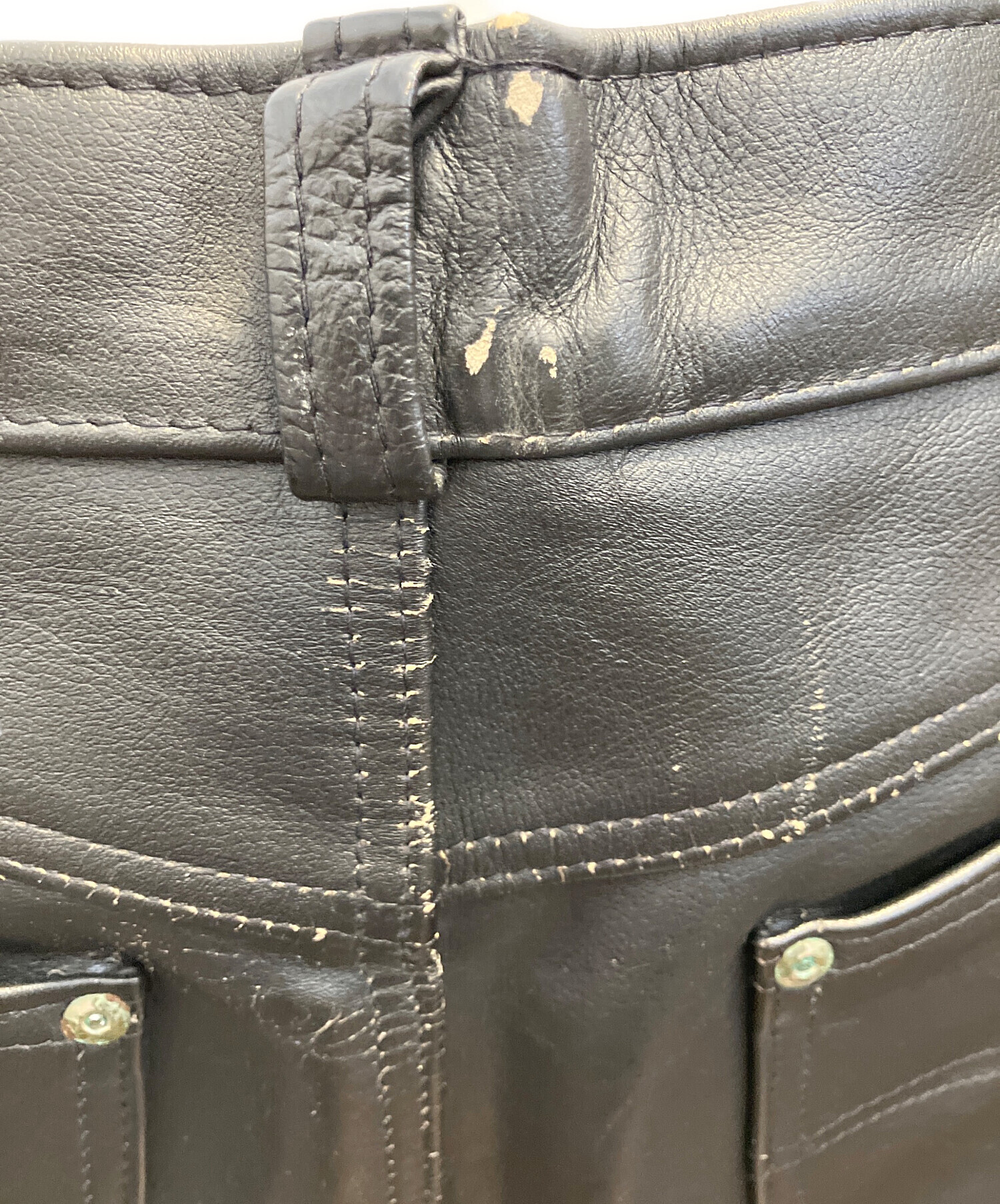 中古・古着通販】Schott (ショット) レザーパンツ ブラック サイズ