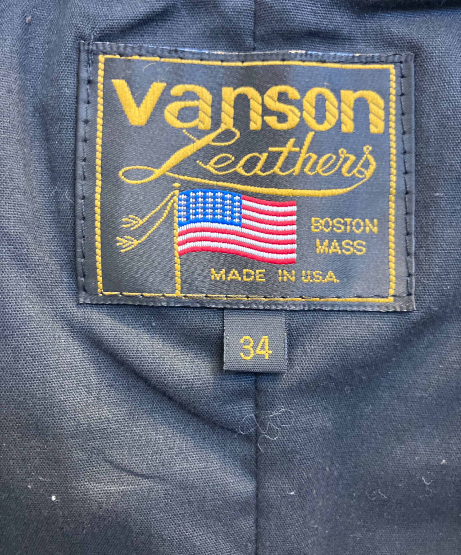 中古・古着通販】VANSON (バンソン) レザーベスト ブラック サイズ:34