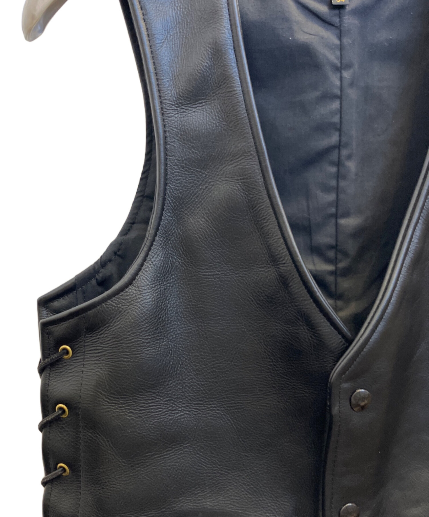 Vanson 黒 レザーベスト USA製　34インチ　ジッパータイプ 中古・古着通販】VANSON (バンソン) レザーベスト ブラック サイズ:34