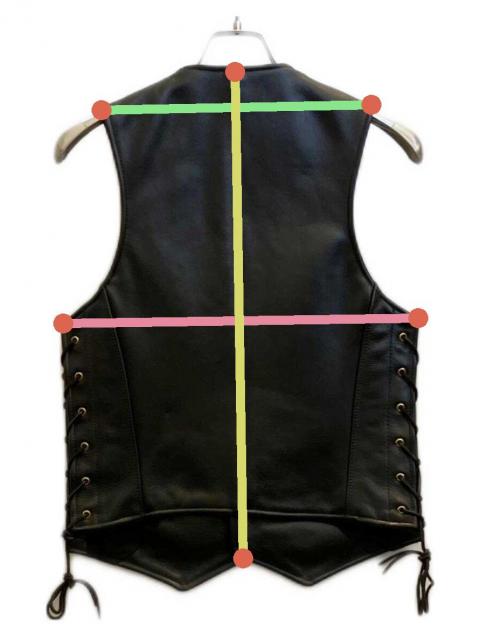 中古・古着通販】VANSON (バンソン) レザーベスト ブラック サイズ:34