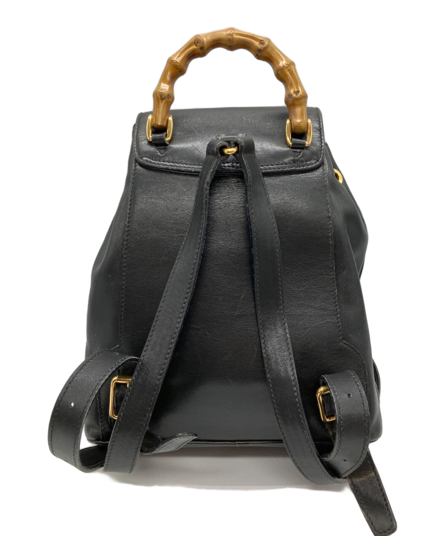 中古・古着通販】GUCCI (グッチ) バンブー レザーバック ブラック 
