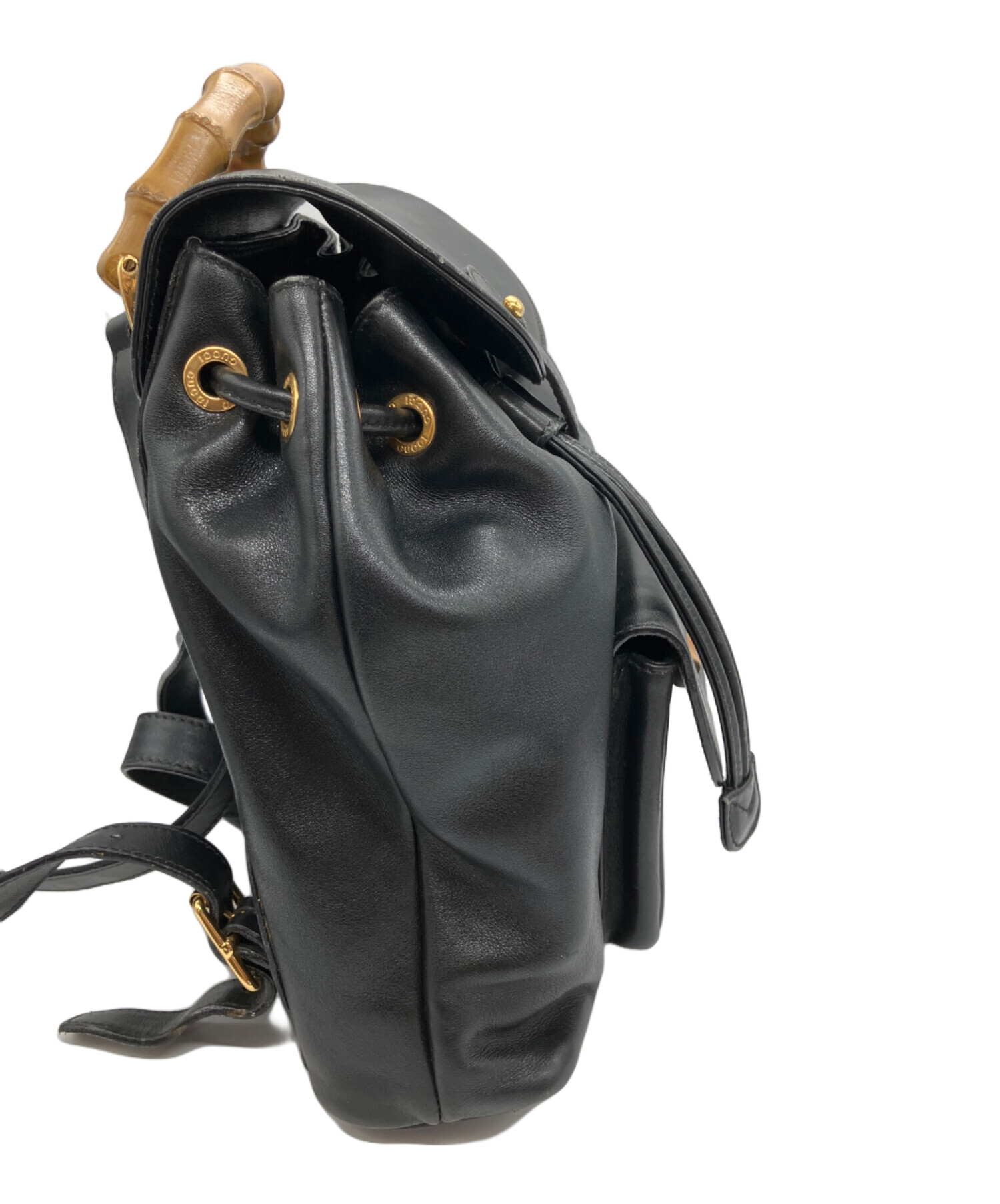 中古・古着通販】GUCCI (グッチ) バンブー レザーバック ブラック