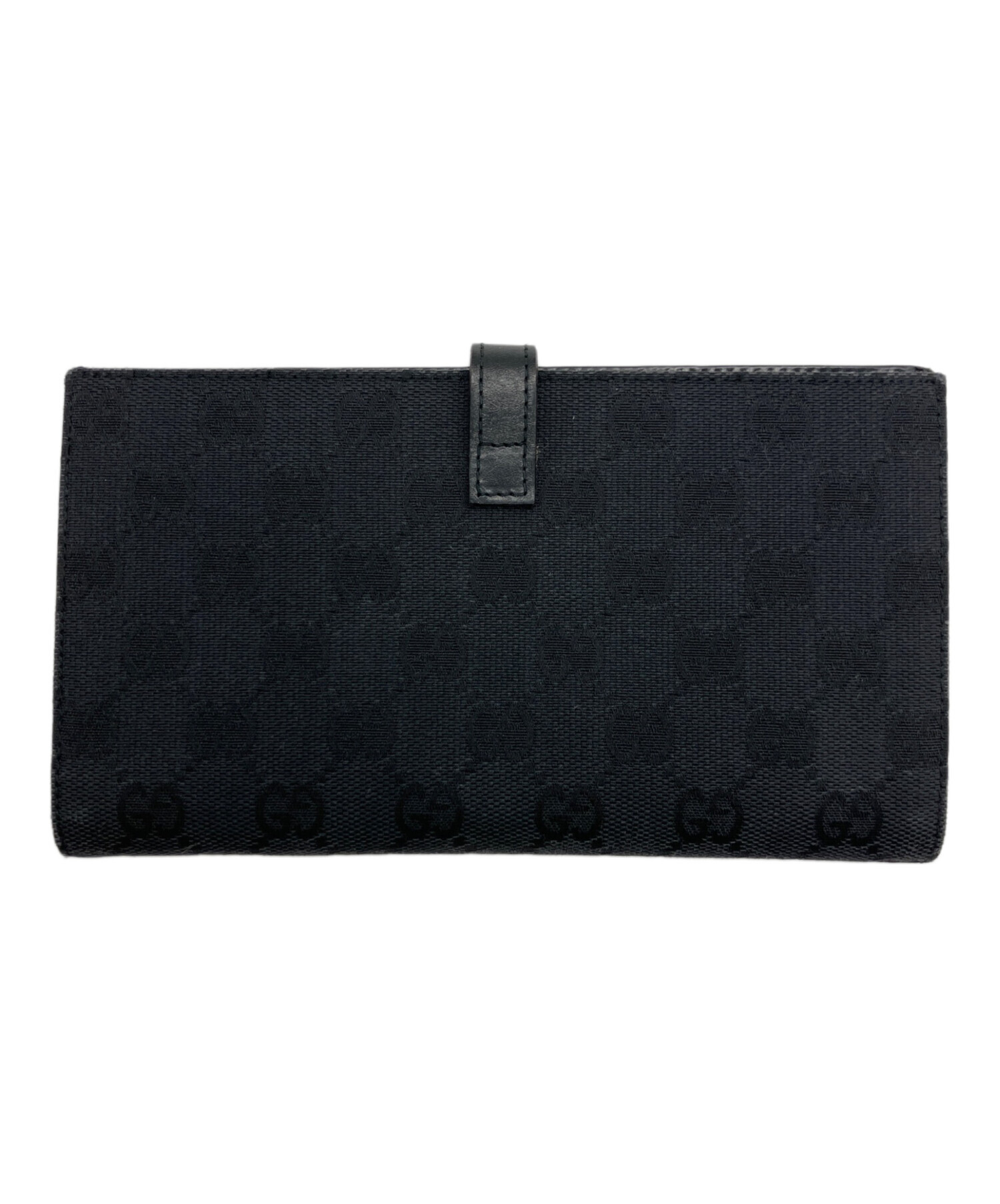 中古・古着通販】GUCCI (グッチ) GGキャンパス二つ折り長財布 ブラック