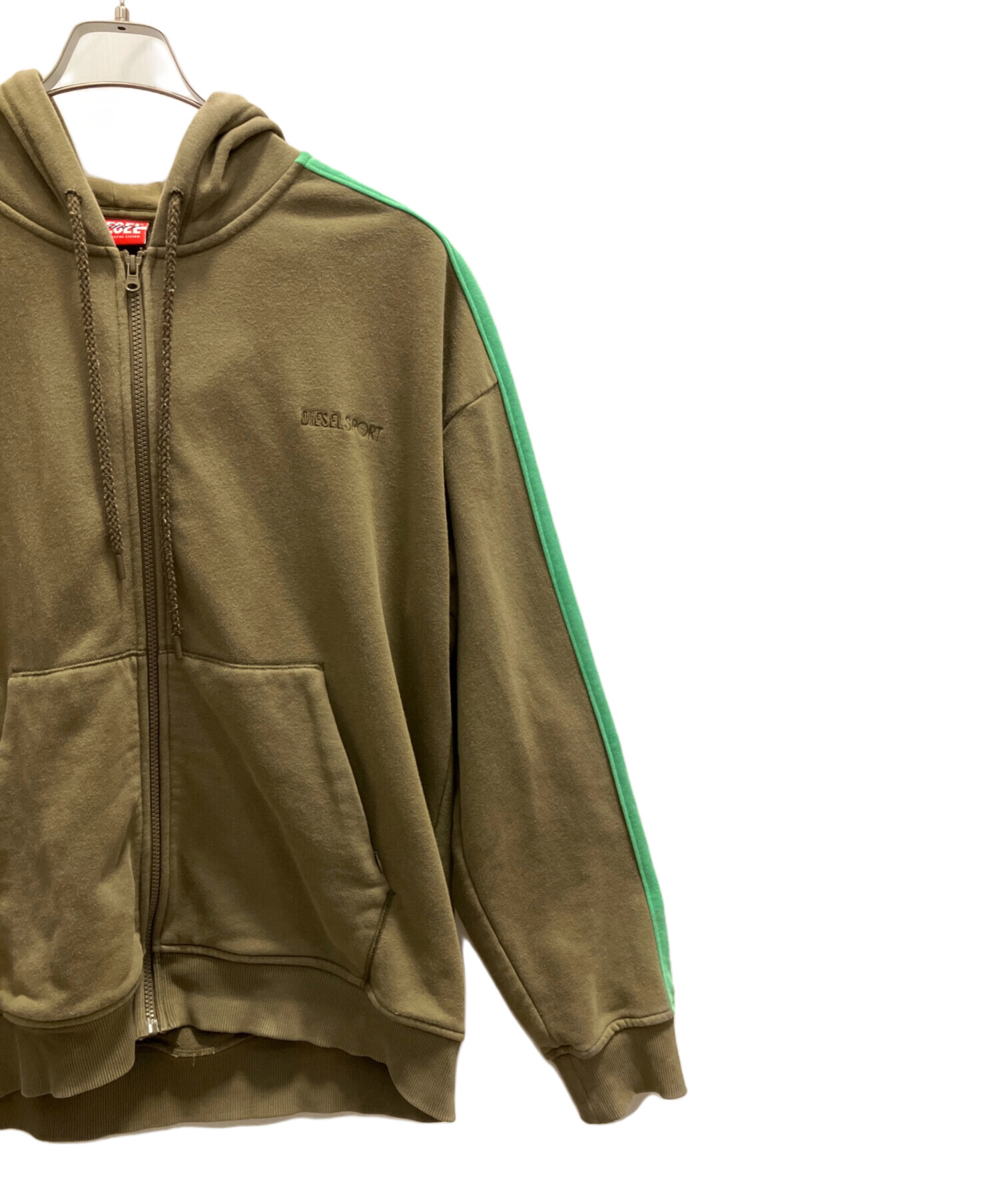 新品未開封・メンズ・パーカー・カーキ・Lサイズ 中古・古着通販】DIESEL SPORT (ディーゼルスポーツ) ジップパーカー