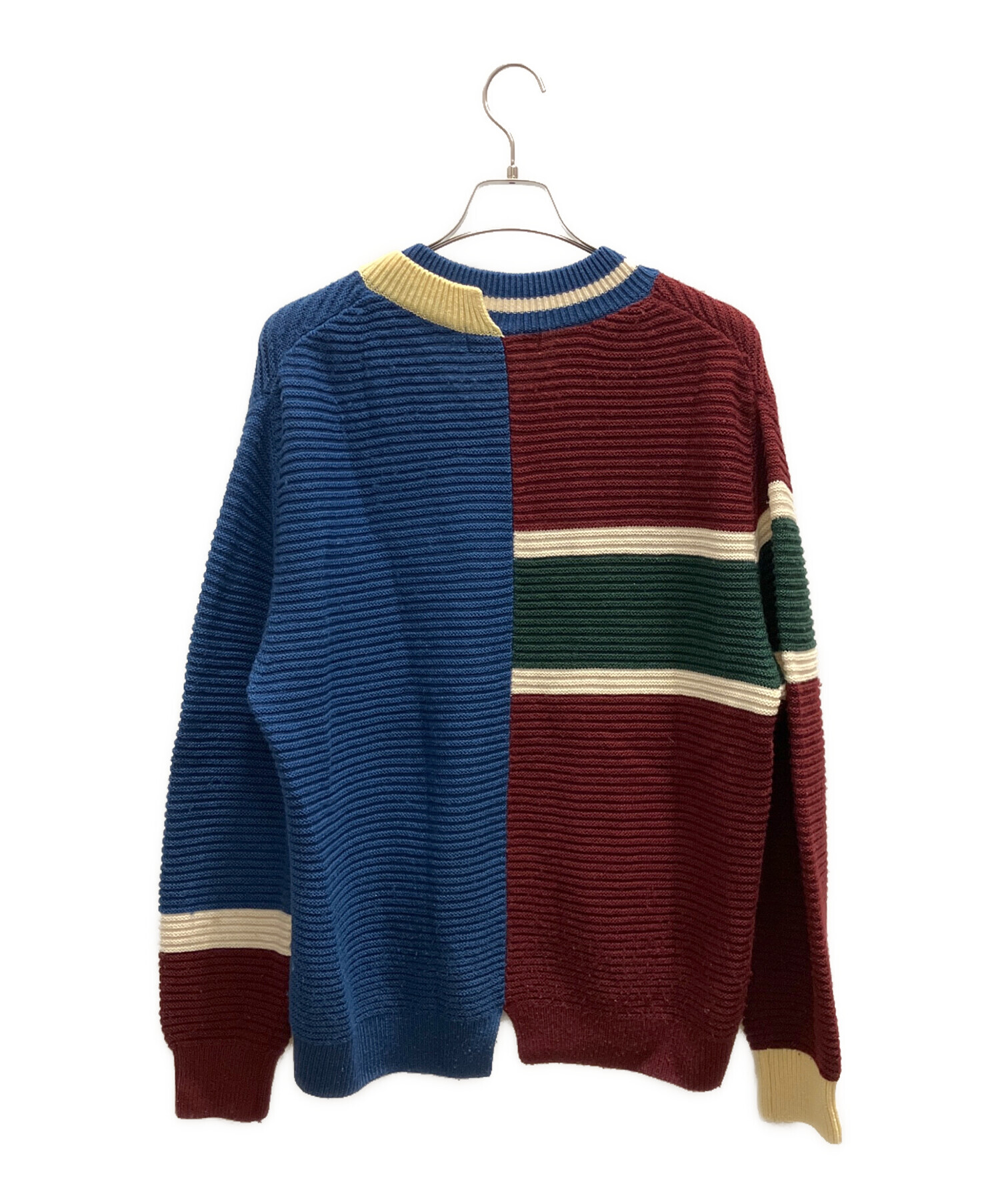 中古・古着通販】CULLNI (クルニ) 厚手ニット レッド×ブルー サイズ:1 