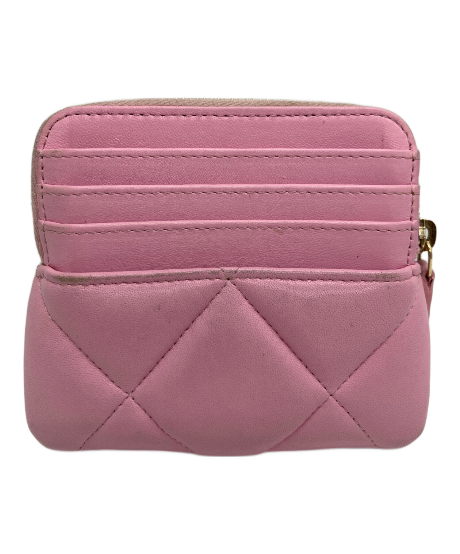 シャネル財布 小さい ピンクの財布 CHANEL シャネル 3つ折り財布