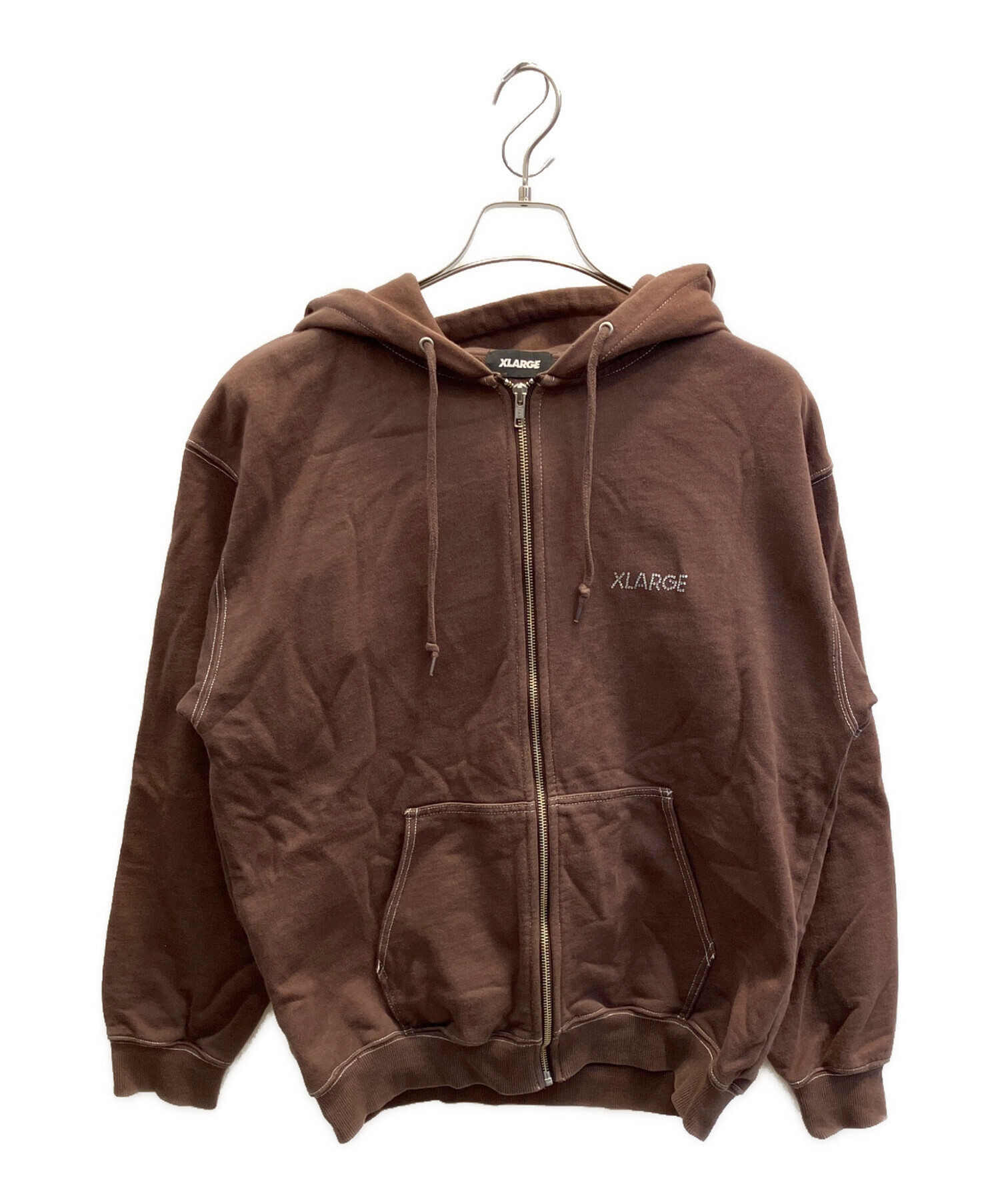 中古・古着通販】X-LARGE (エクストララージ) ジップパーカー ブラウン