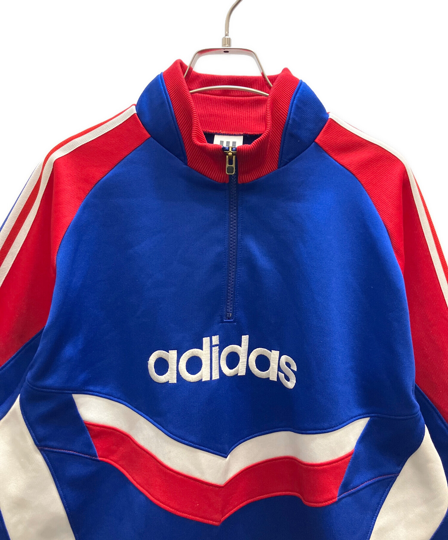 中古・古着通販】adidas (アディダス) ハーフジップスウェット ブルー