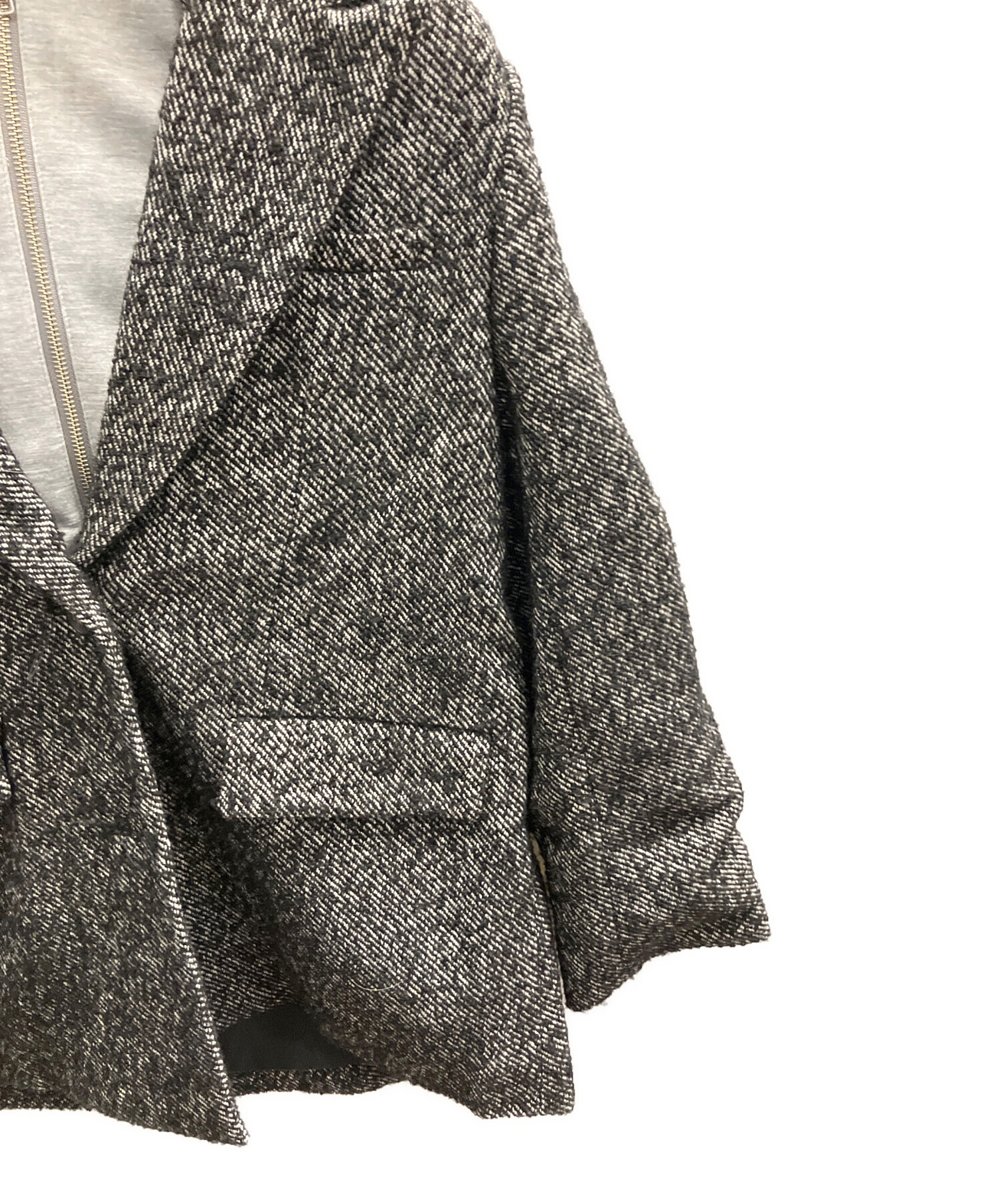 Mila Owen フードドッキングシングルブレストジャケット◇ツイード 1 Mila Owen フードドッキングシングルブレストジャケット | ウサギ