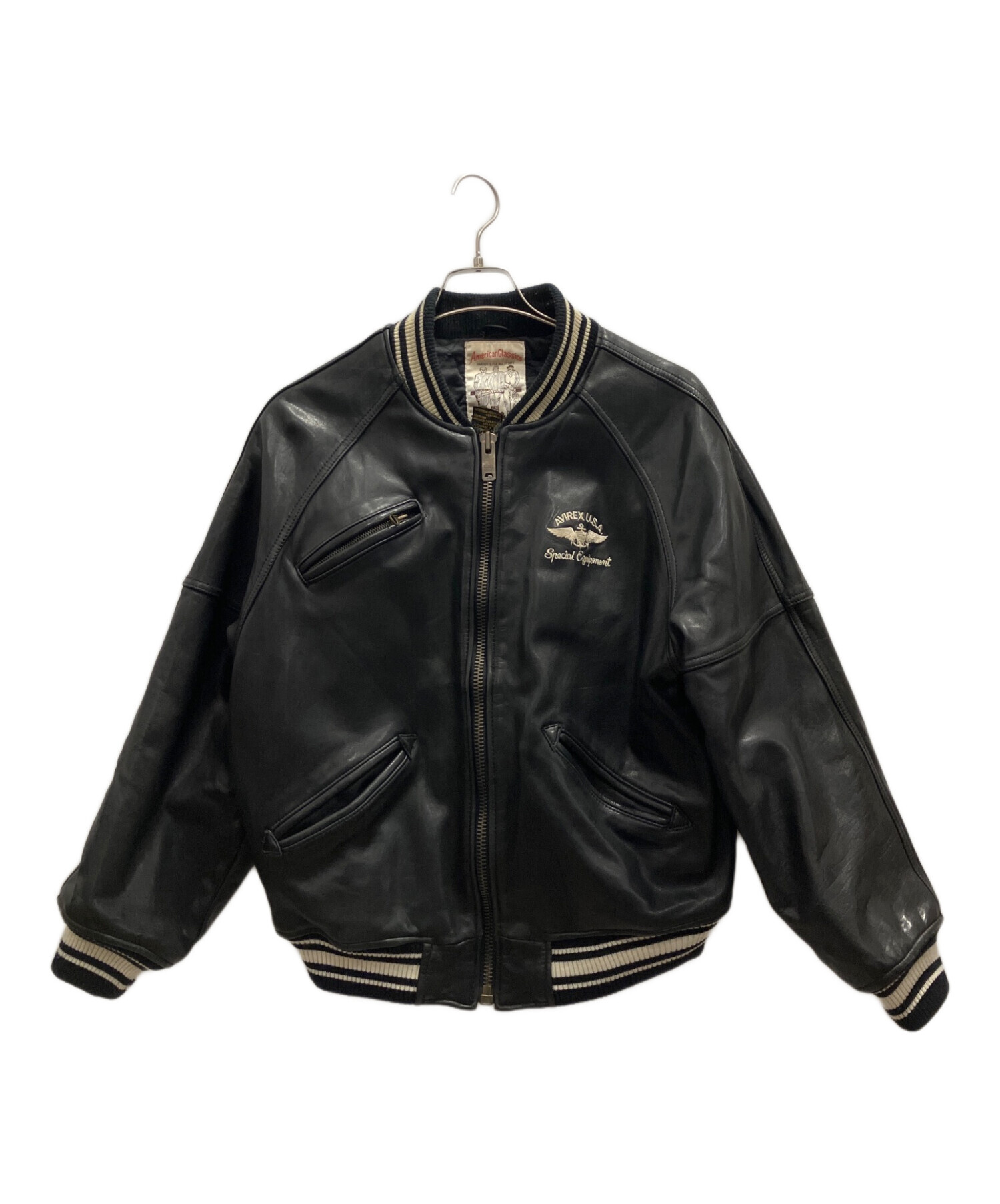 スタジャン Sサイズ AVIREX 中古・古着通販】AVIREX (アヴィレックス) スタジャン ブラック サイズ