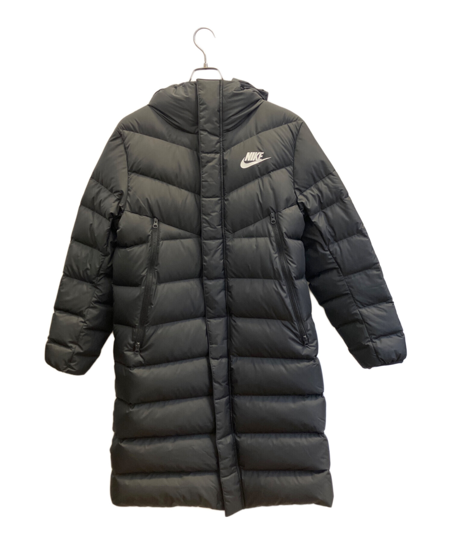 Nike フード付きダウンコート Lサイズ ブラック 中古・古着通販】NIKE (ナイキ) ダウンコート ブラック サイズ:М