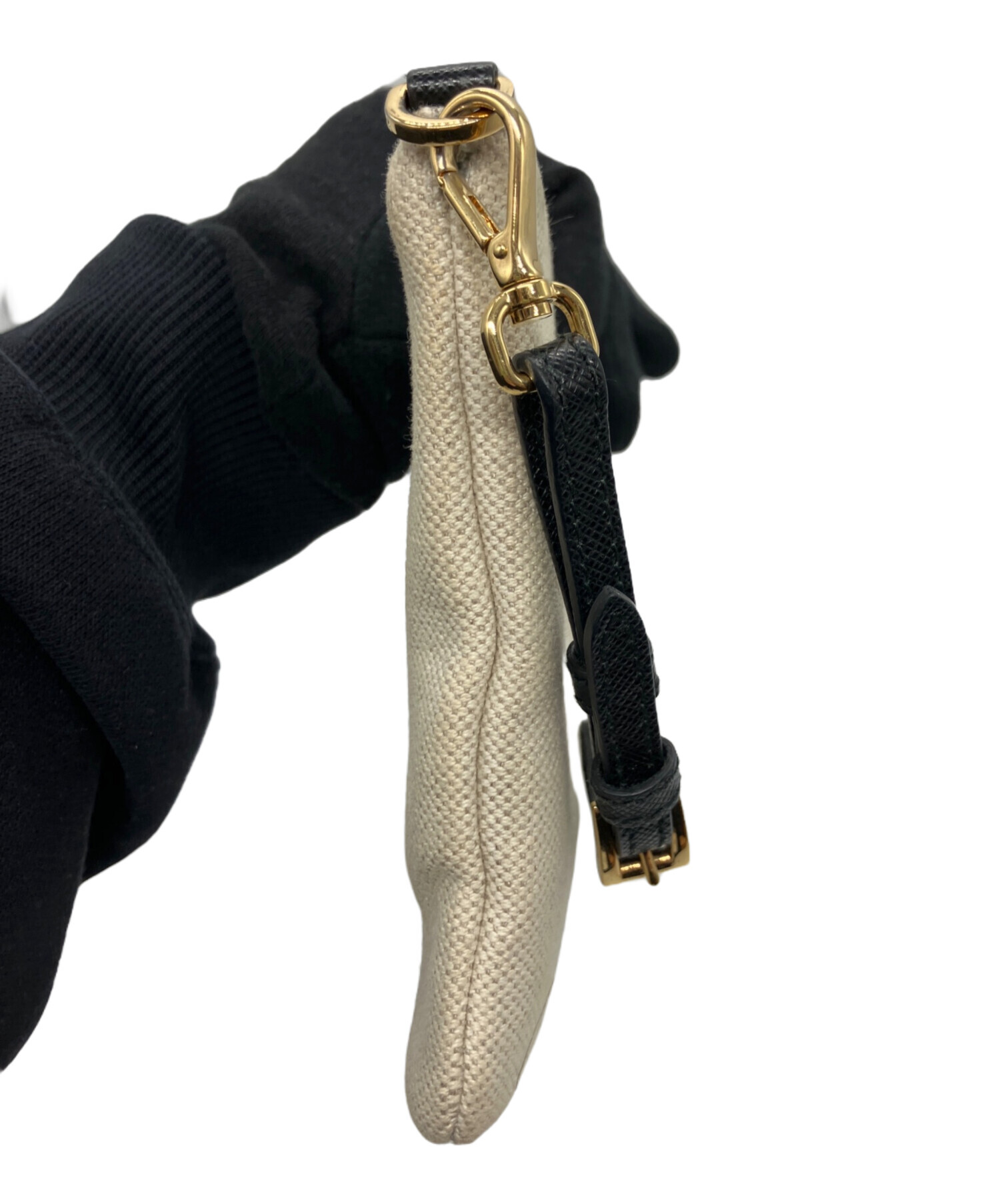 中古・古着通販】PRADA (プラダ) カナパキャンバスポーチ アイボリー