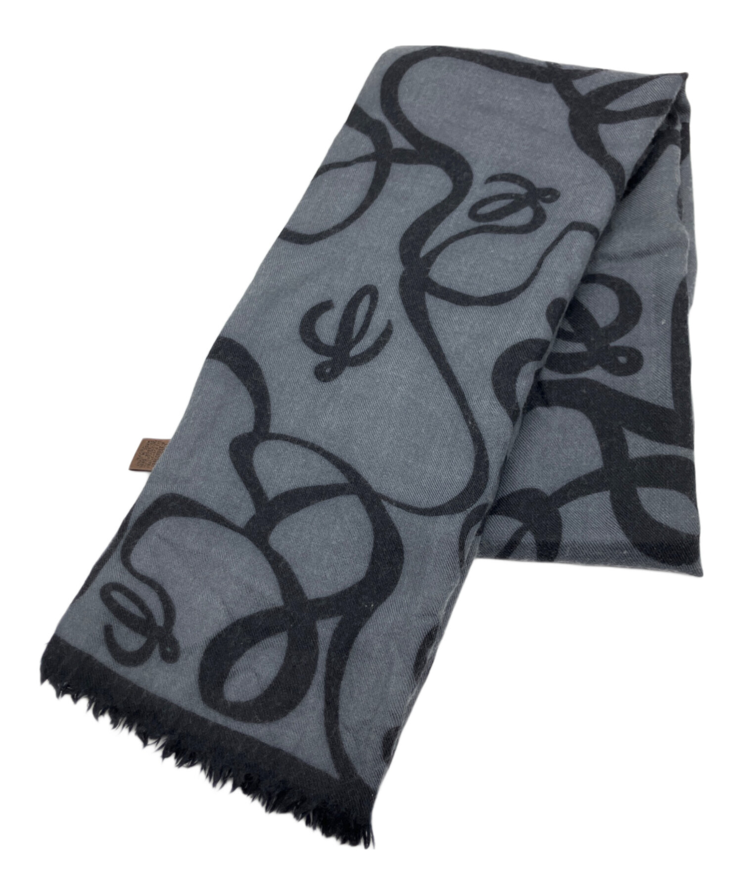 中古・古着通販】LOEWE (ロエベ) マフラー グレー×ブラック｜ブランド