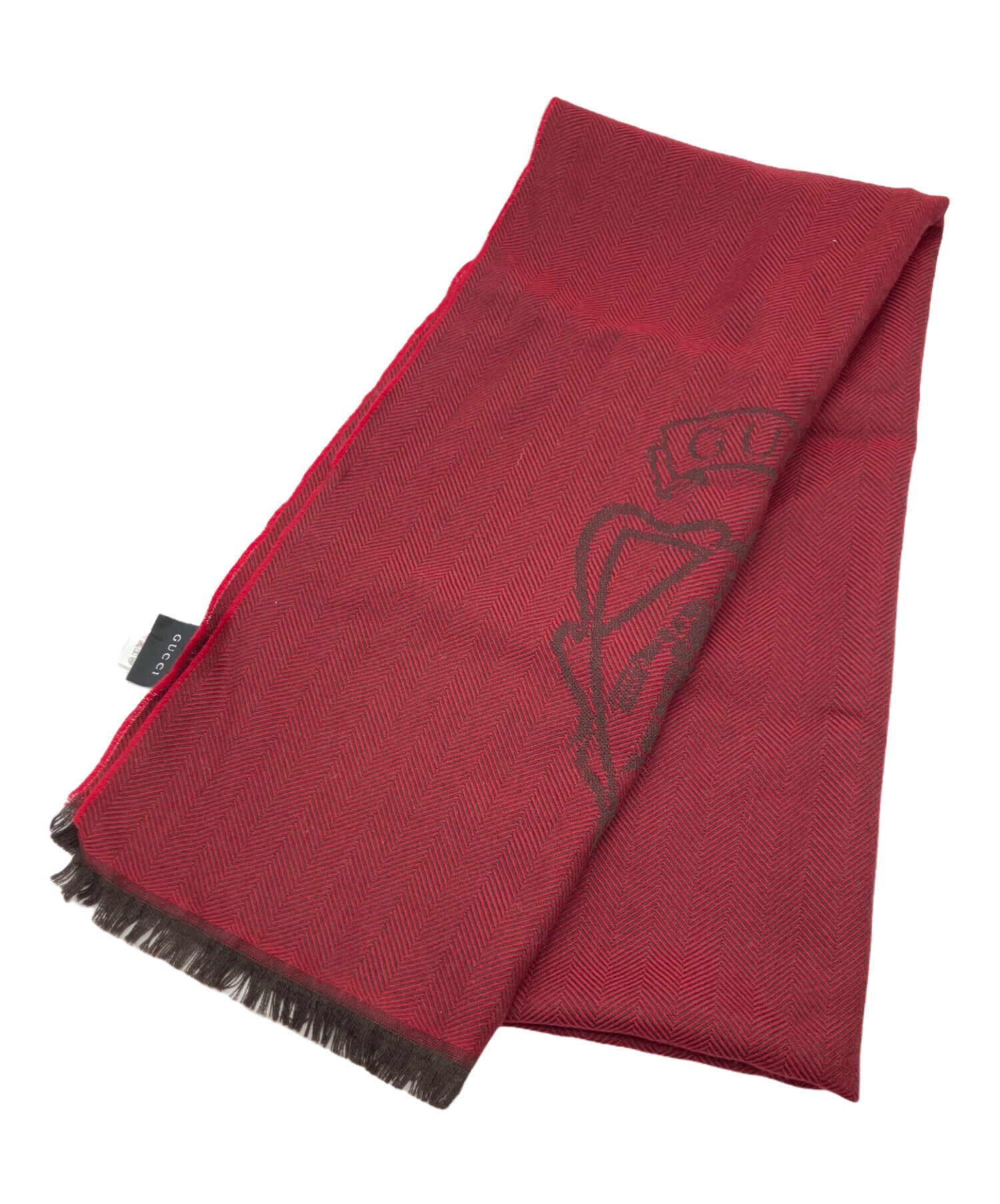 中古・古着通販】GUCCI (グッチ) ウールマフラー レッド｜ブランド