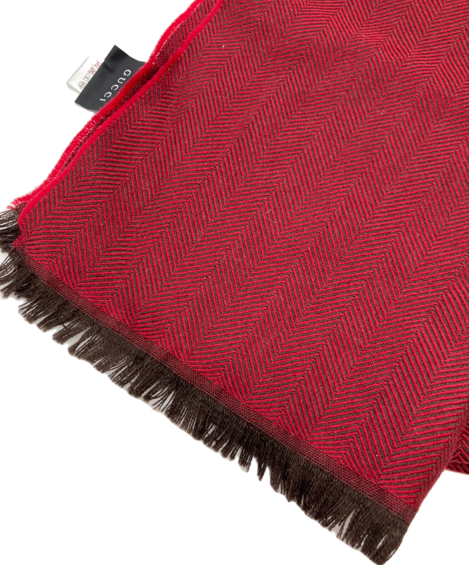 中古・古着通販】GUCCI (グッチ) ウールマフラー レッド｜ブランド