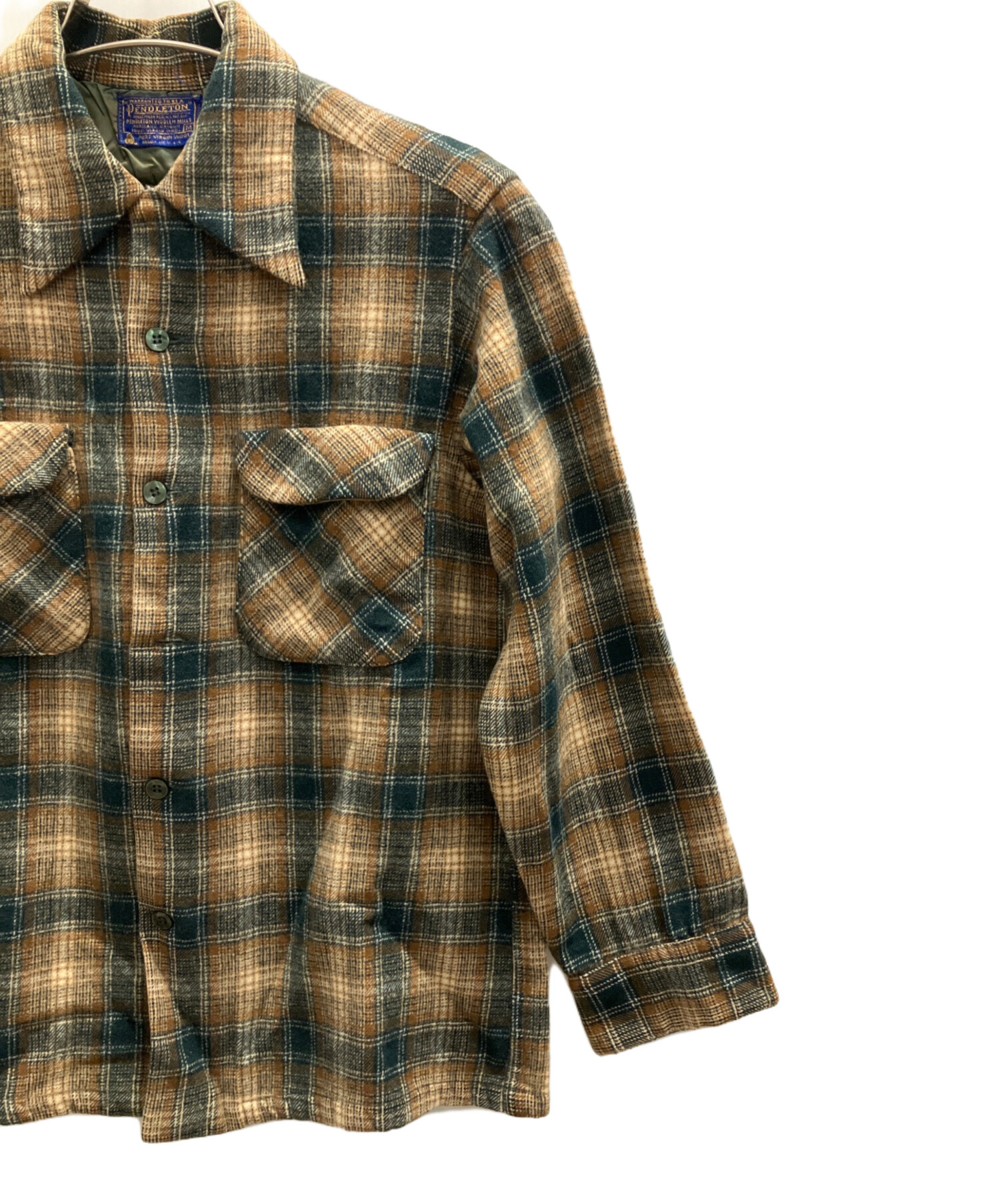 中古・古着通販】PENDLETON (ペンドルトン) 70's長袖シャツ グリーン