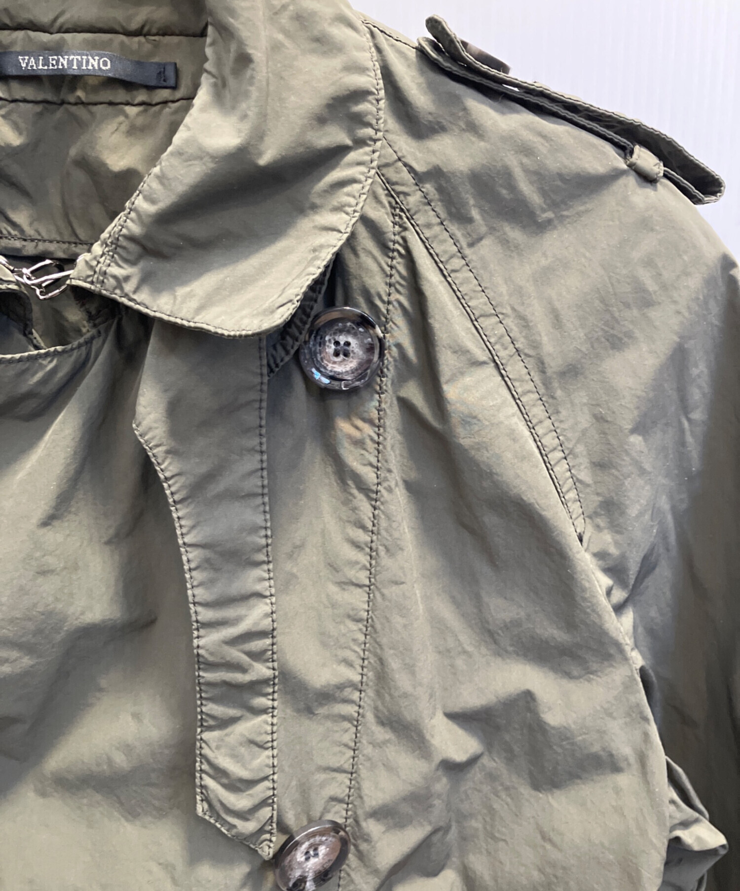 中古・古着通販】VALENTINO (ヴァレンティノ) トレンチコート グリーン