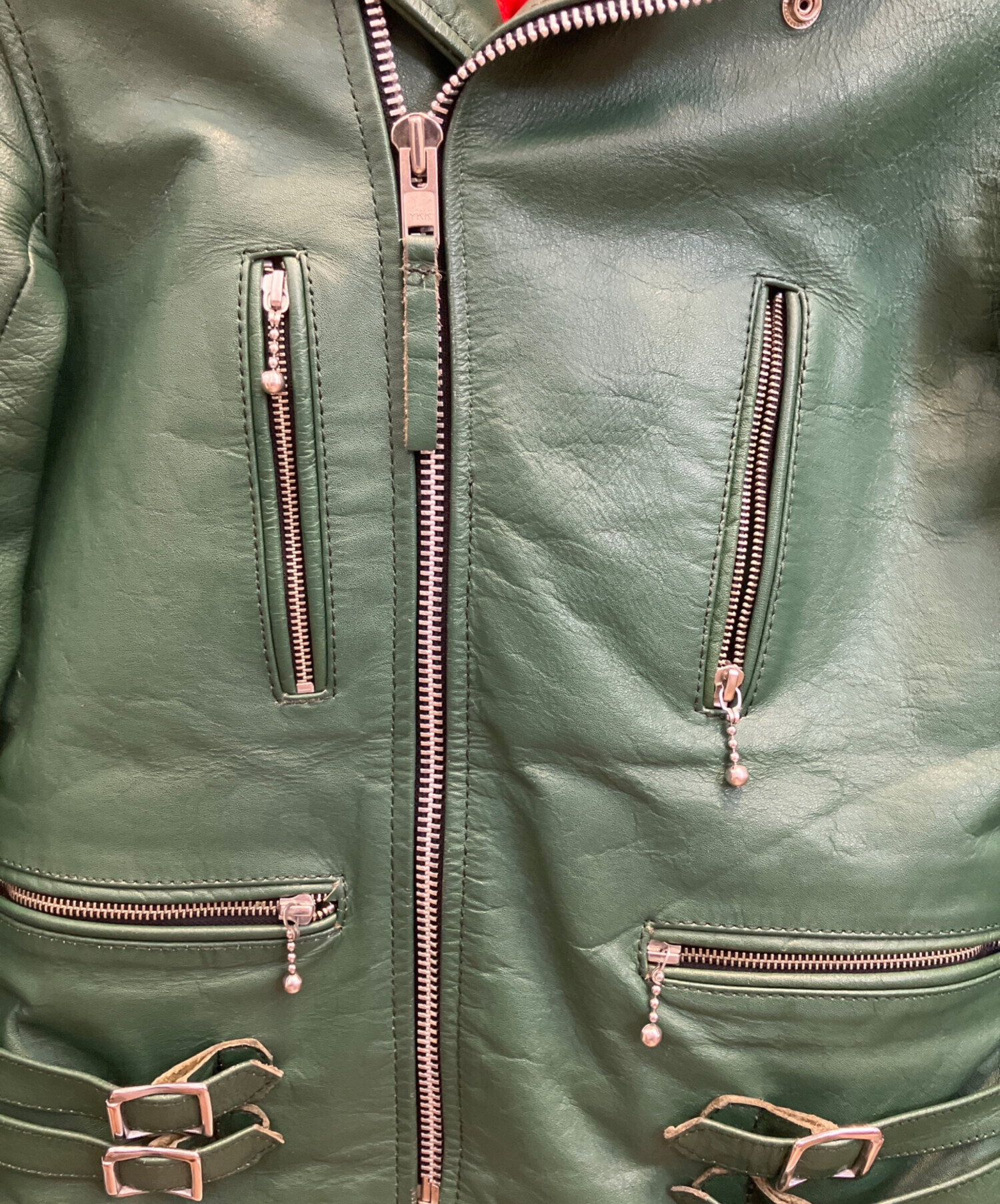 www. vintage 70s france グリーン ライダース 中古・古着通販】VINTAGE (ヴィンテージ) ダブルライダースジャケット