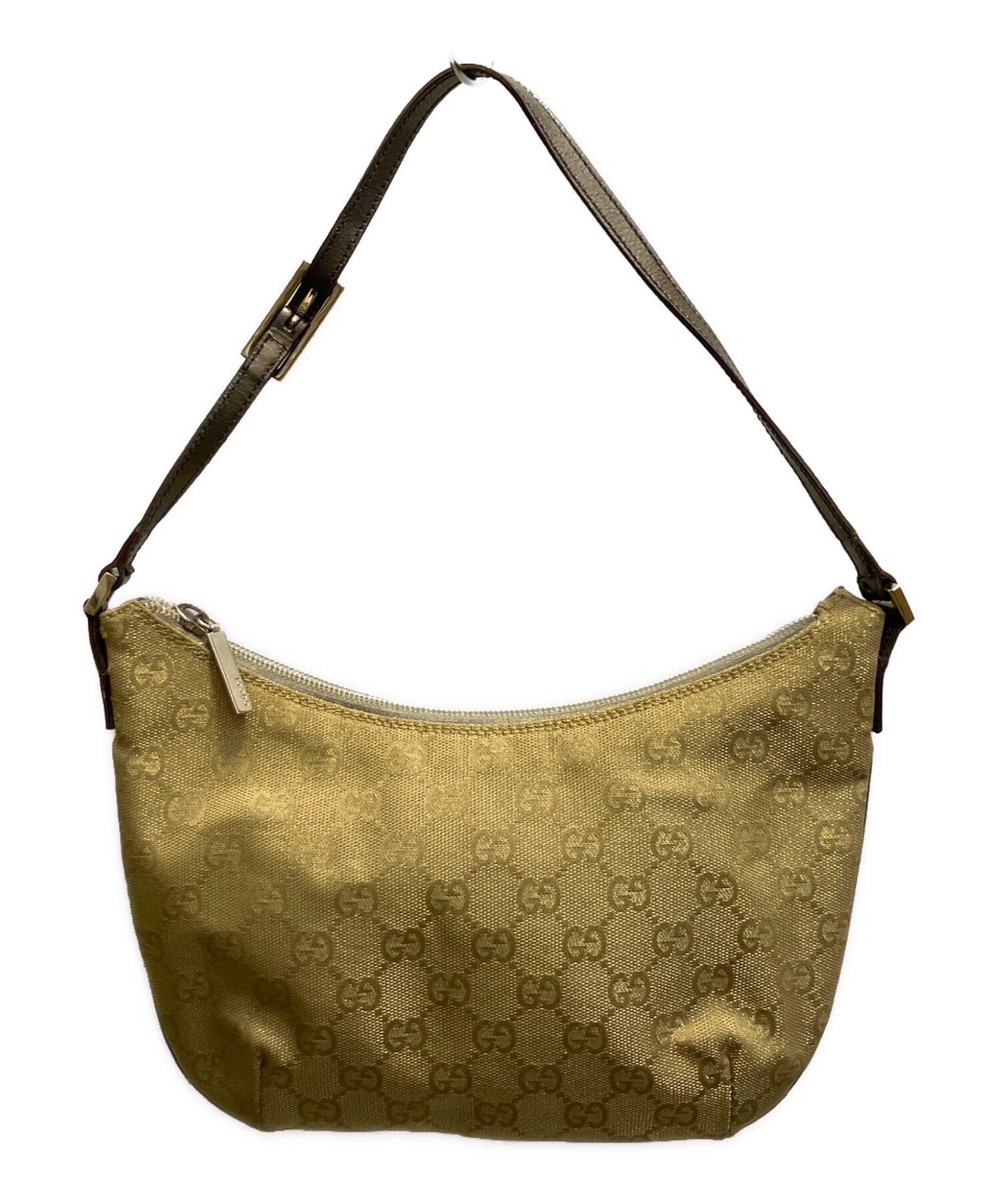 中古・古着通販】GUCCI (グッチ) GGキャンパスハンドバッグ ゴールド 