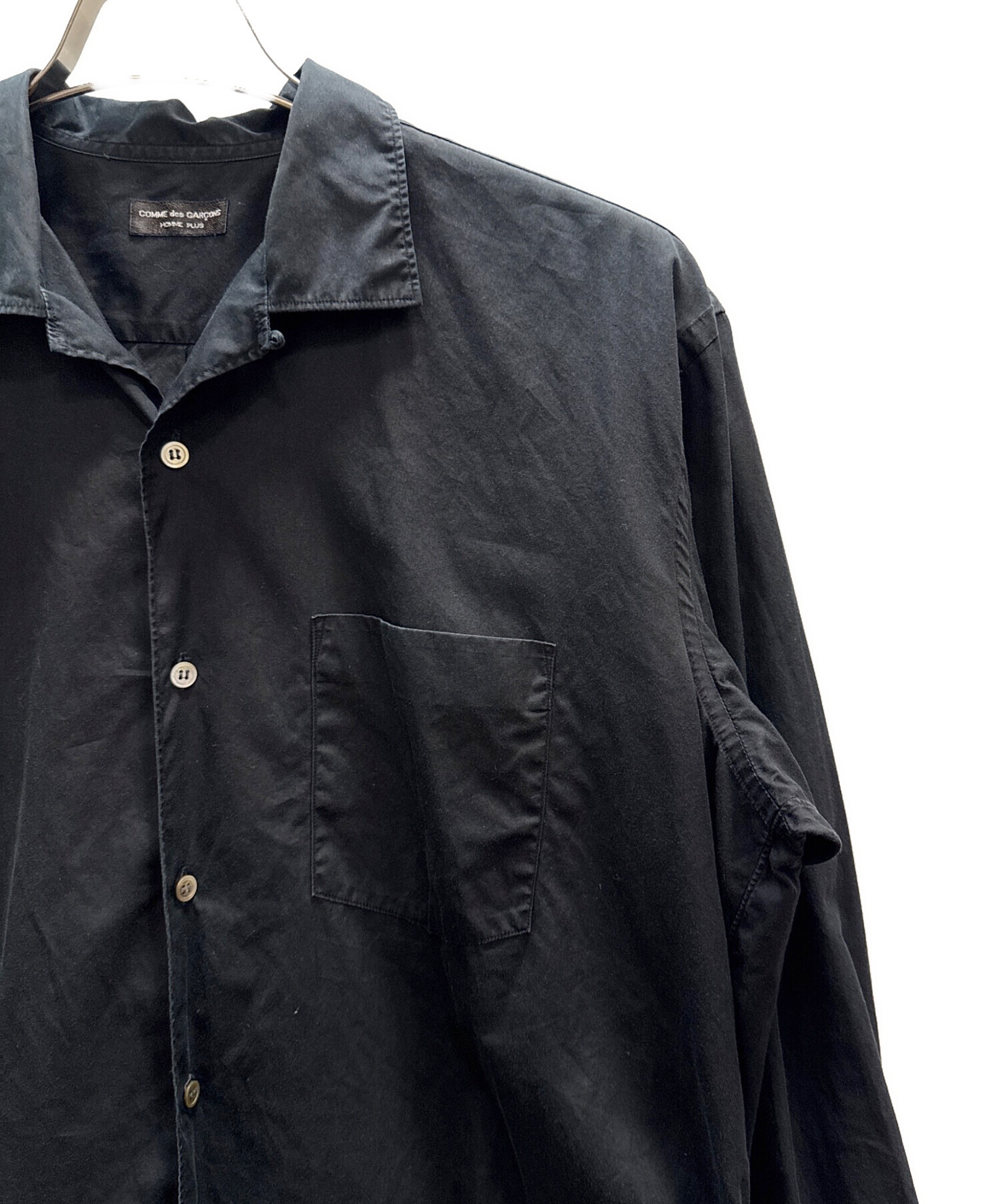 03SS コムデギャルソンオムプリュス シャツ ブラック 中古・古着通販】COMME des GARCONS HOMME PLUS (コムデギャルソンオム