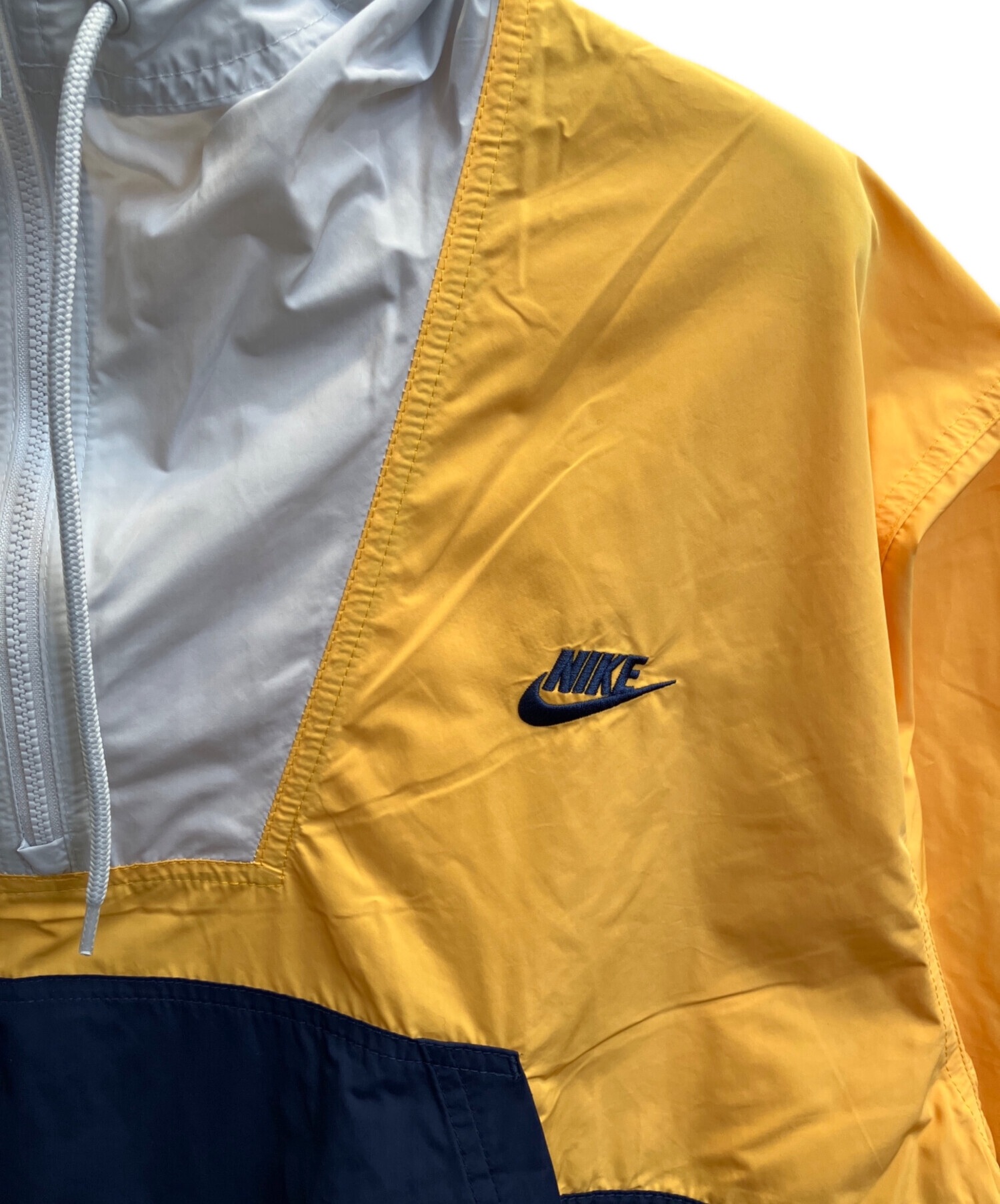 中古・古着通販】NIKE (ナイキ) ナイロンジャケット ネイビー×イエロー 