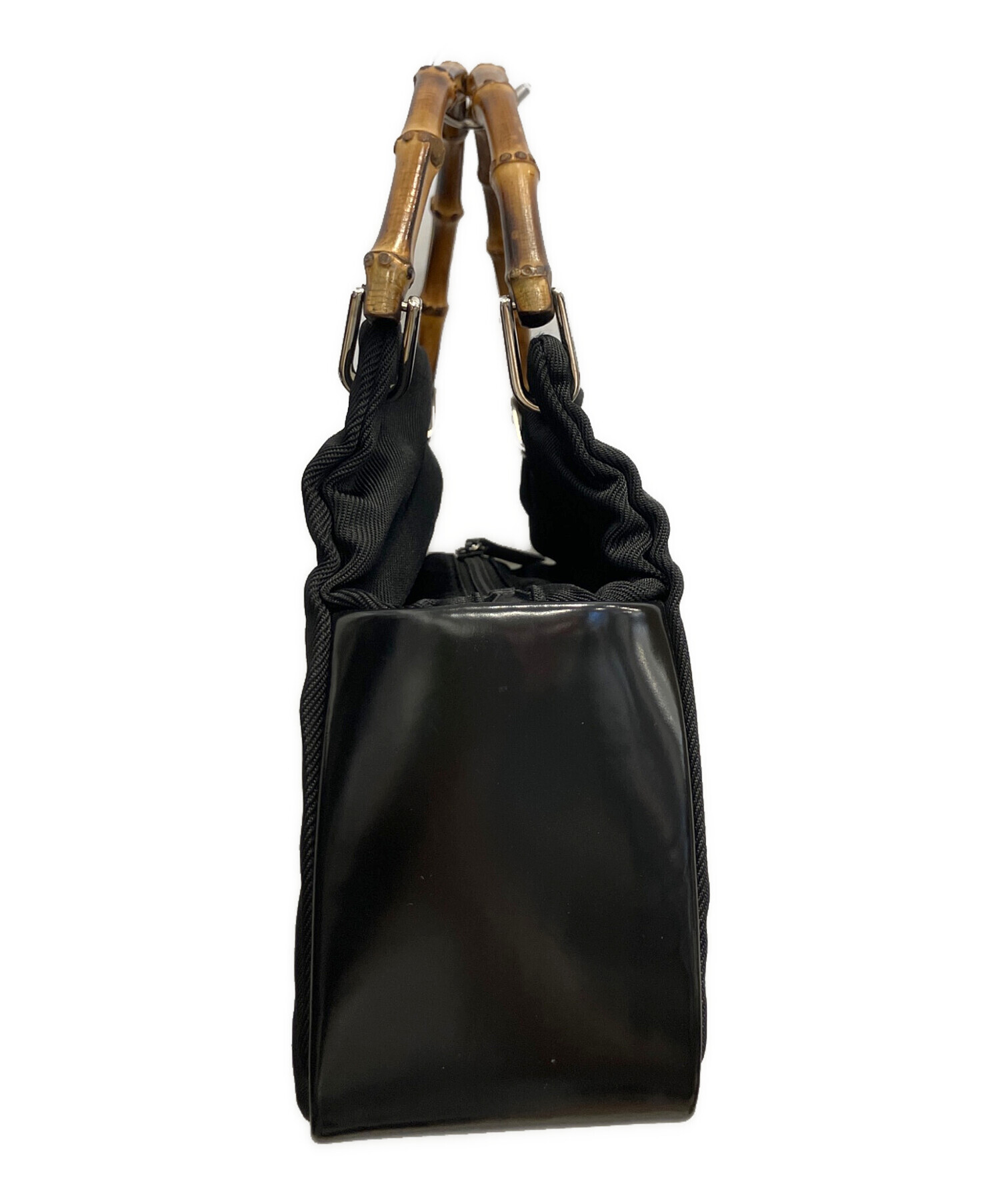 中古・古着通販】GUCCI (グッチ) バンブーハンドバッグ ブラック