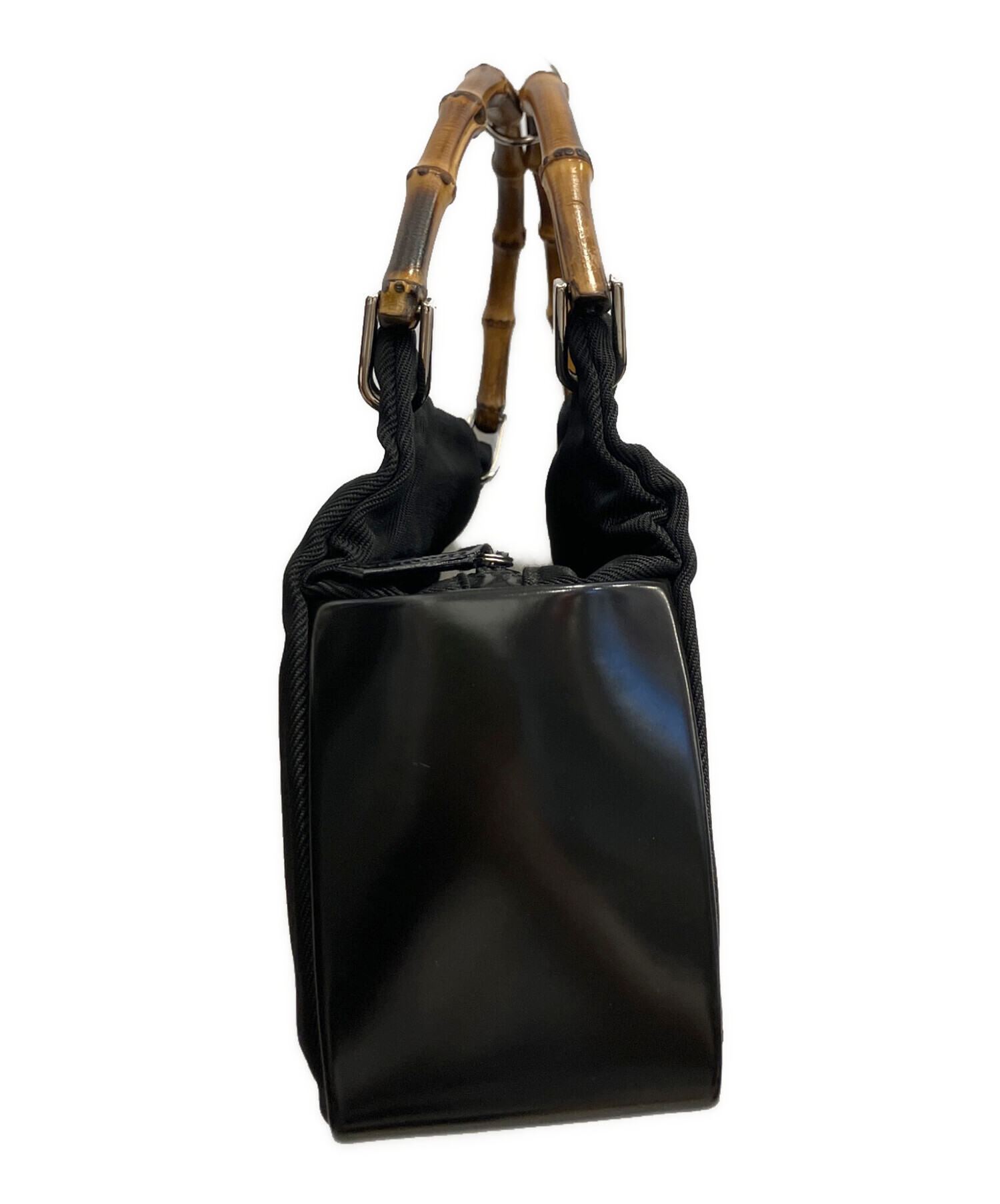 中古・古着通販】GUCCI (グッチ) バンブーハンドバッグ ブラック