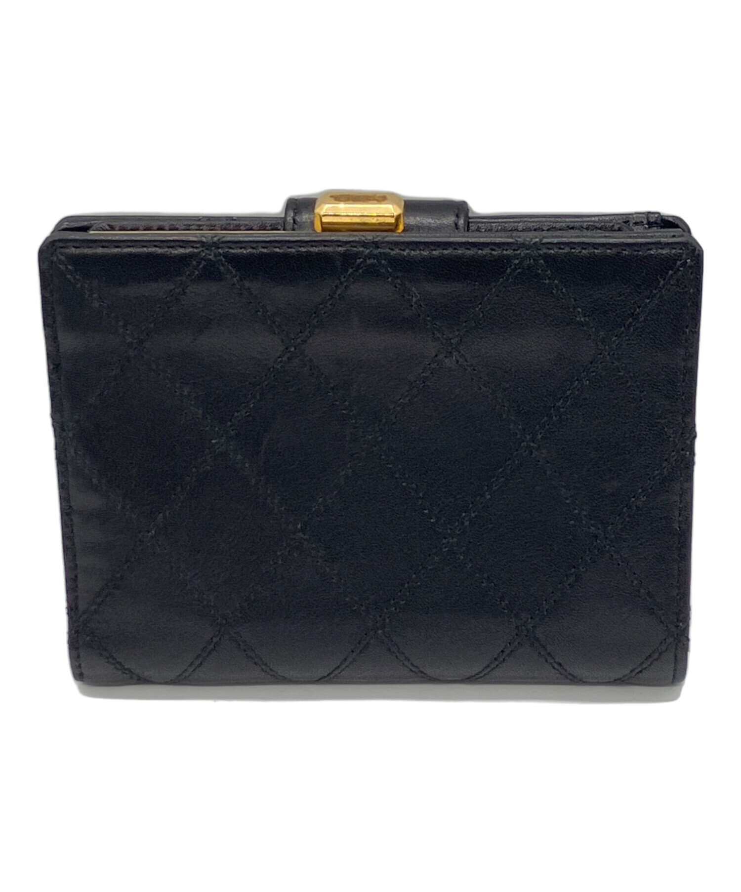 CHANEL　デカココ　ブラック　がま口　二つ折り財布　財布 楽天市場】CHANEL シャネル ココマーク 2つ折財布 二つ折り財布 がま口