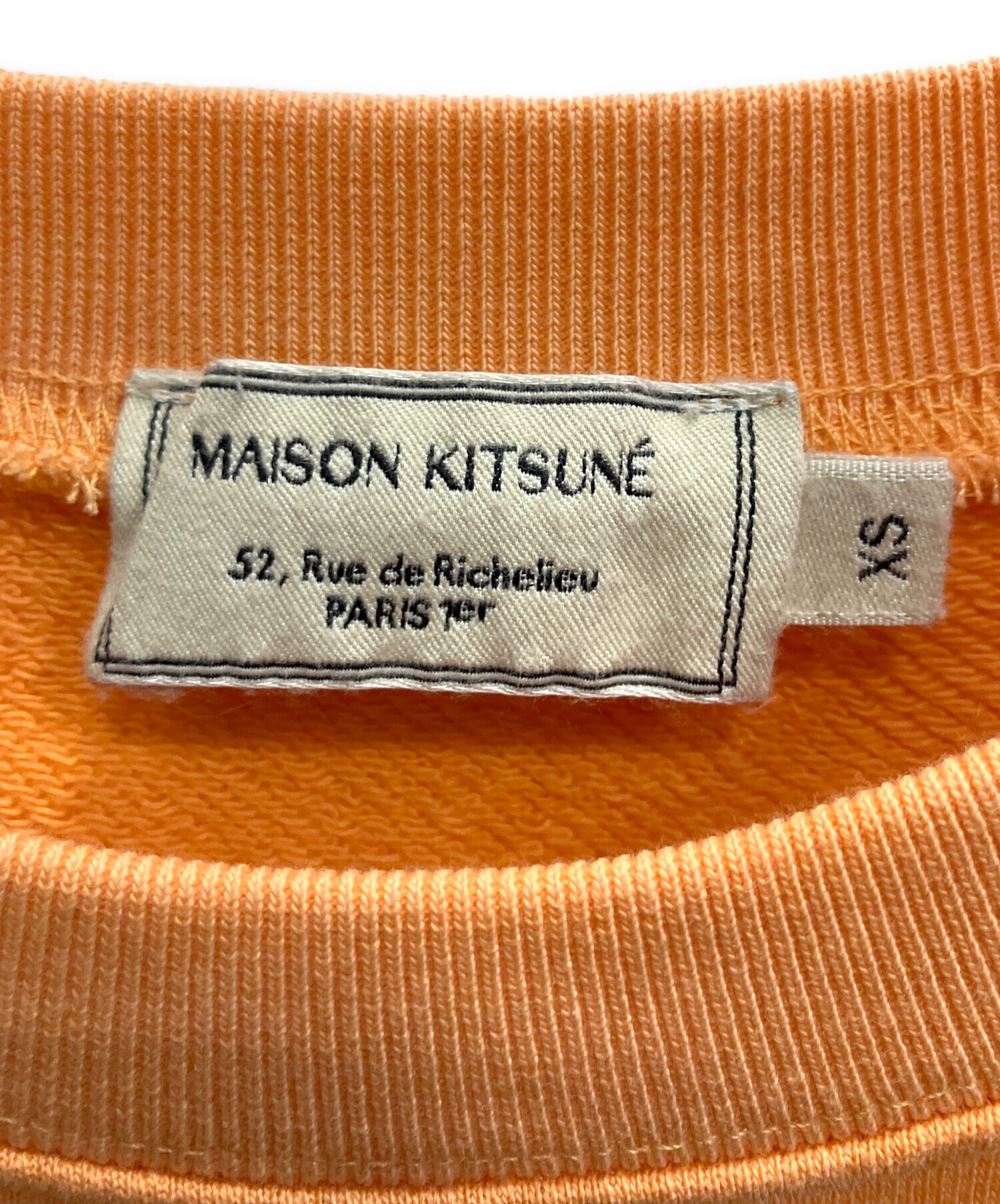 MAISON KITSUNE メゾンキツネ スウェット XXS オレンジ 【古着】【中古】 中古・古着通販】maison kitsune (メゾンキツネ) スウェット オレンジ