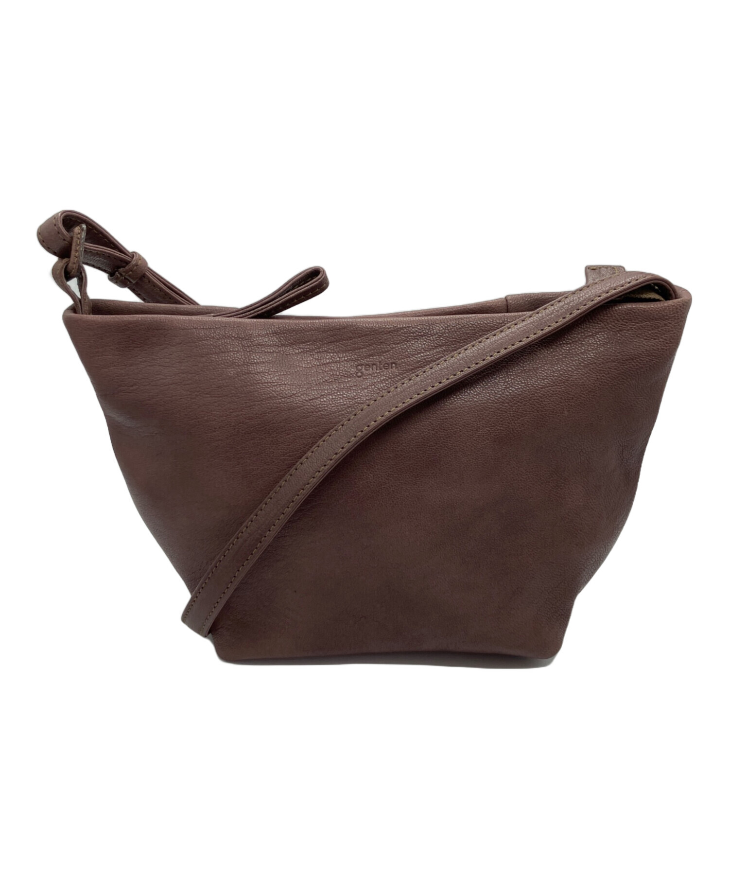 美品 genten ゲンテン ゴートベーシック ミニショルダーバッグ ブラウン レディース 古着 中古 USED genten（ゲンテン） 美品 ゴートベーシック ミニショルダーバッグ