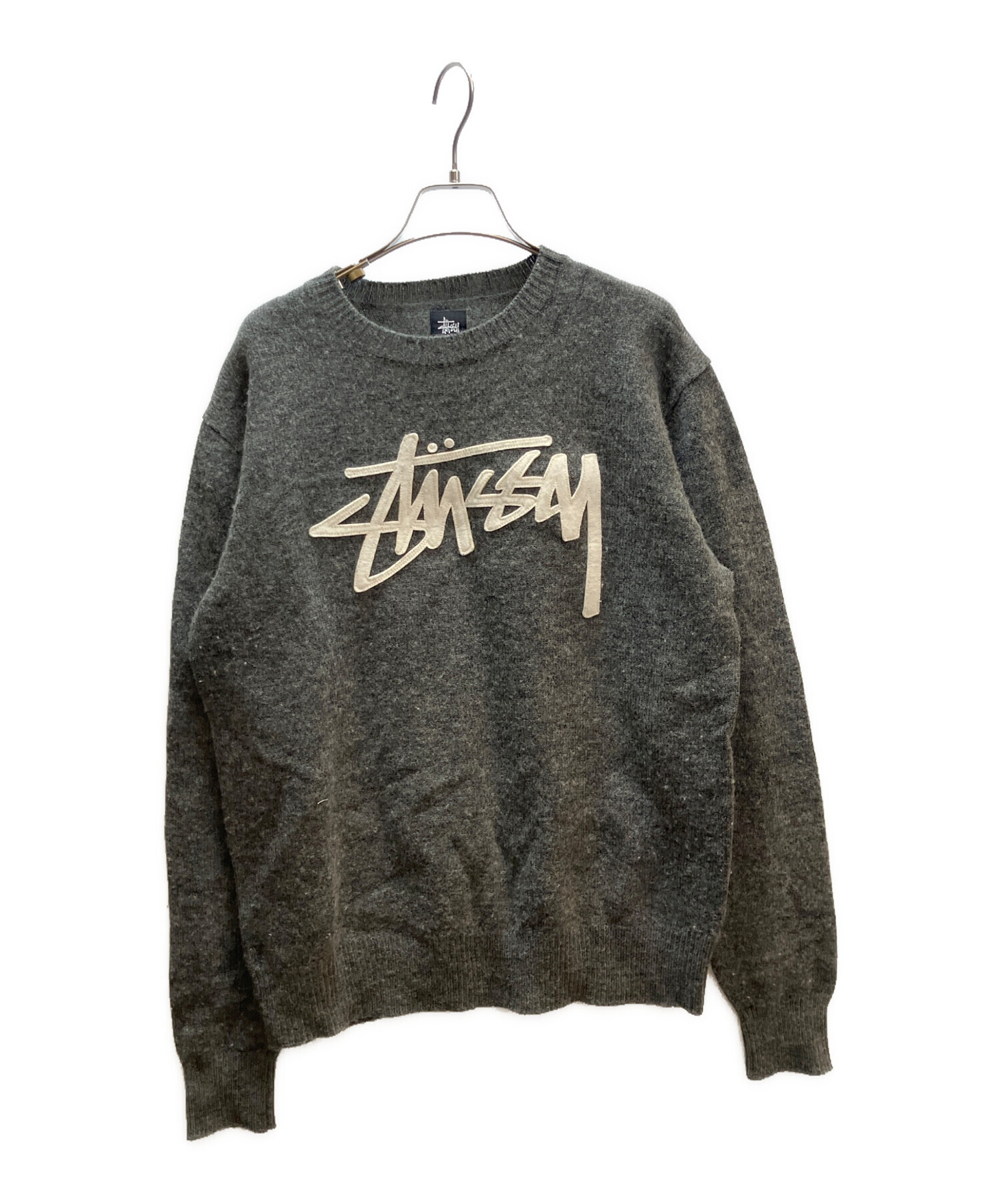中古・古着通販】stussy (ステューシー) 金タグ 厚手ニット グレー