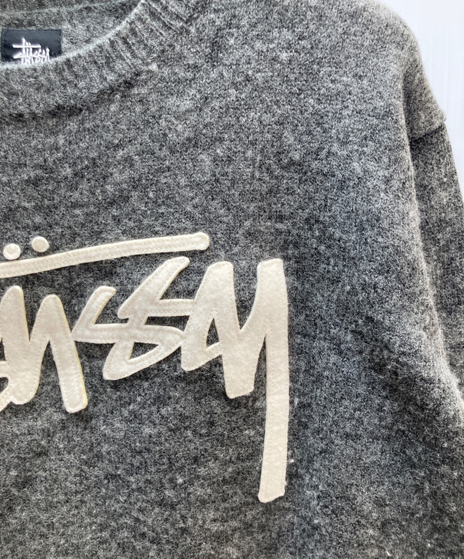 中古・古着通販】stussy (ステューシー) 金タグ 厚手ニット グレー