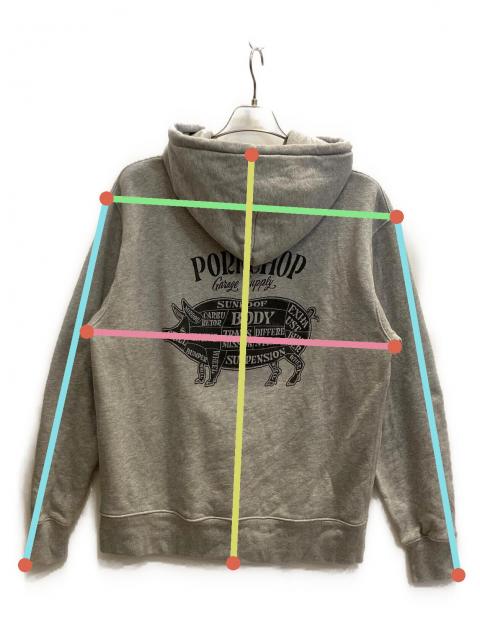 中古・古着通販】PORK CHOP (ポークチョップ) ジップパーカー グレー