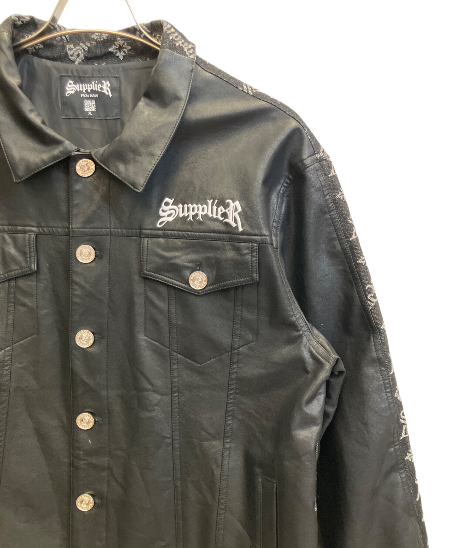 中古・古着通販】SUPPLIER (サプライヤー) フェイクレザー×デニム切替
