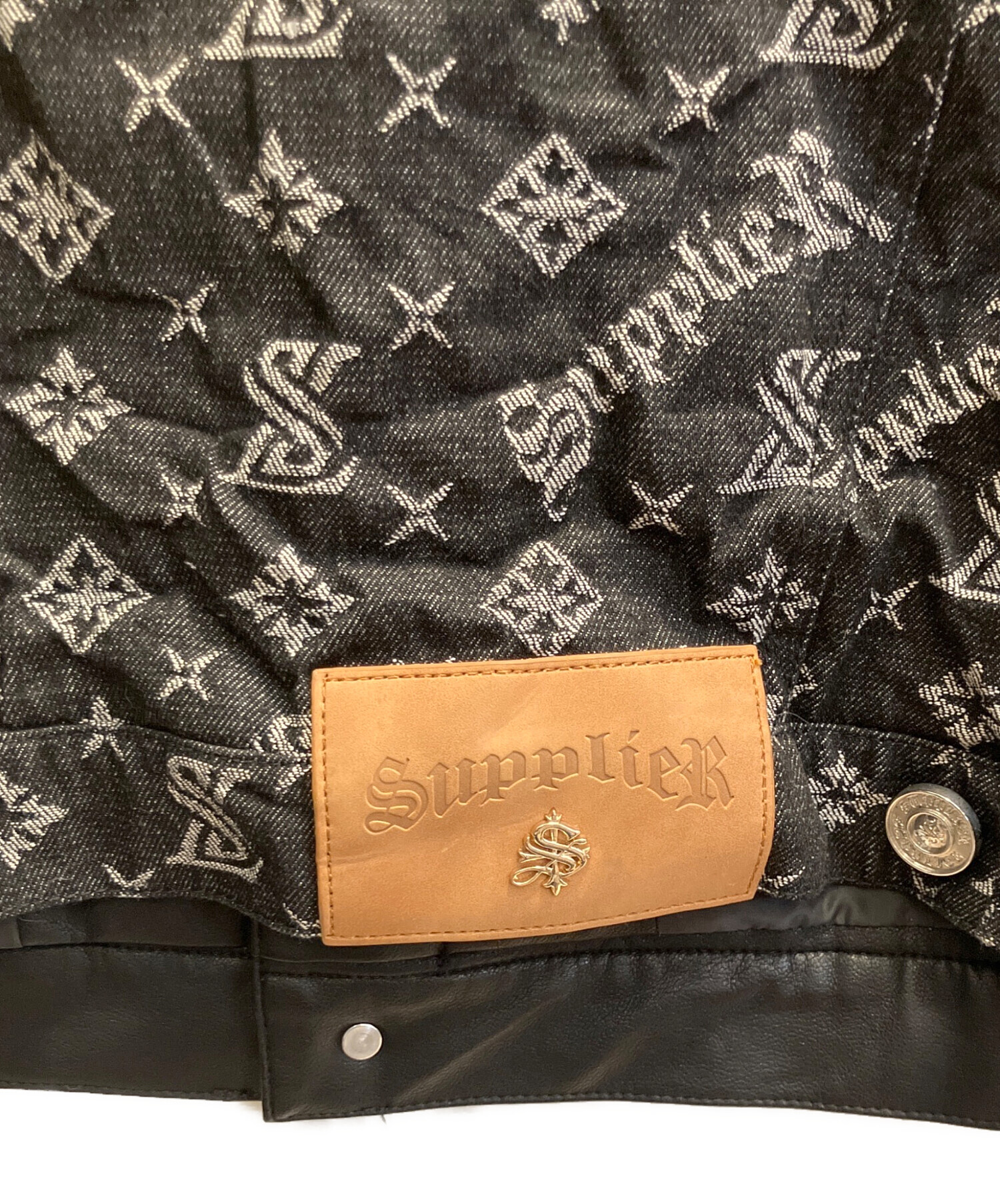 中古・古着通販】SUPPLIER (サプライヤー) フェイクレザー×デニム切替 