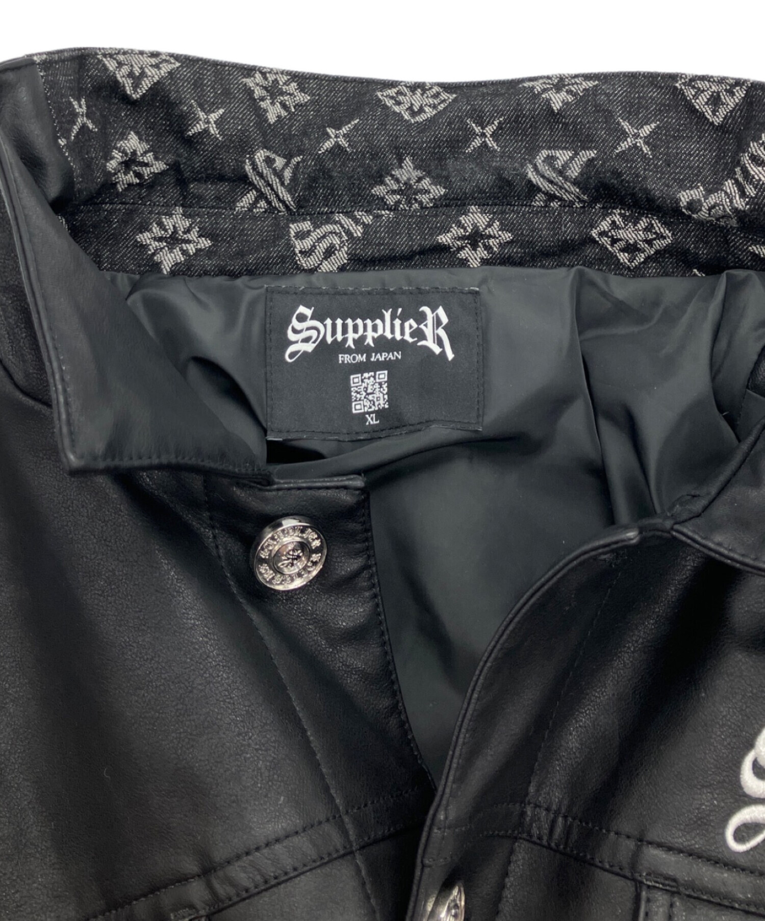 中古・古着通販】SUPPLIER (サプライヤー) フェイクレザー×デニム切替