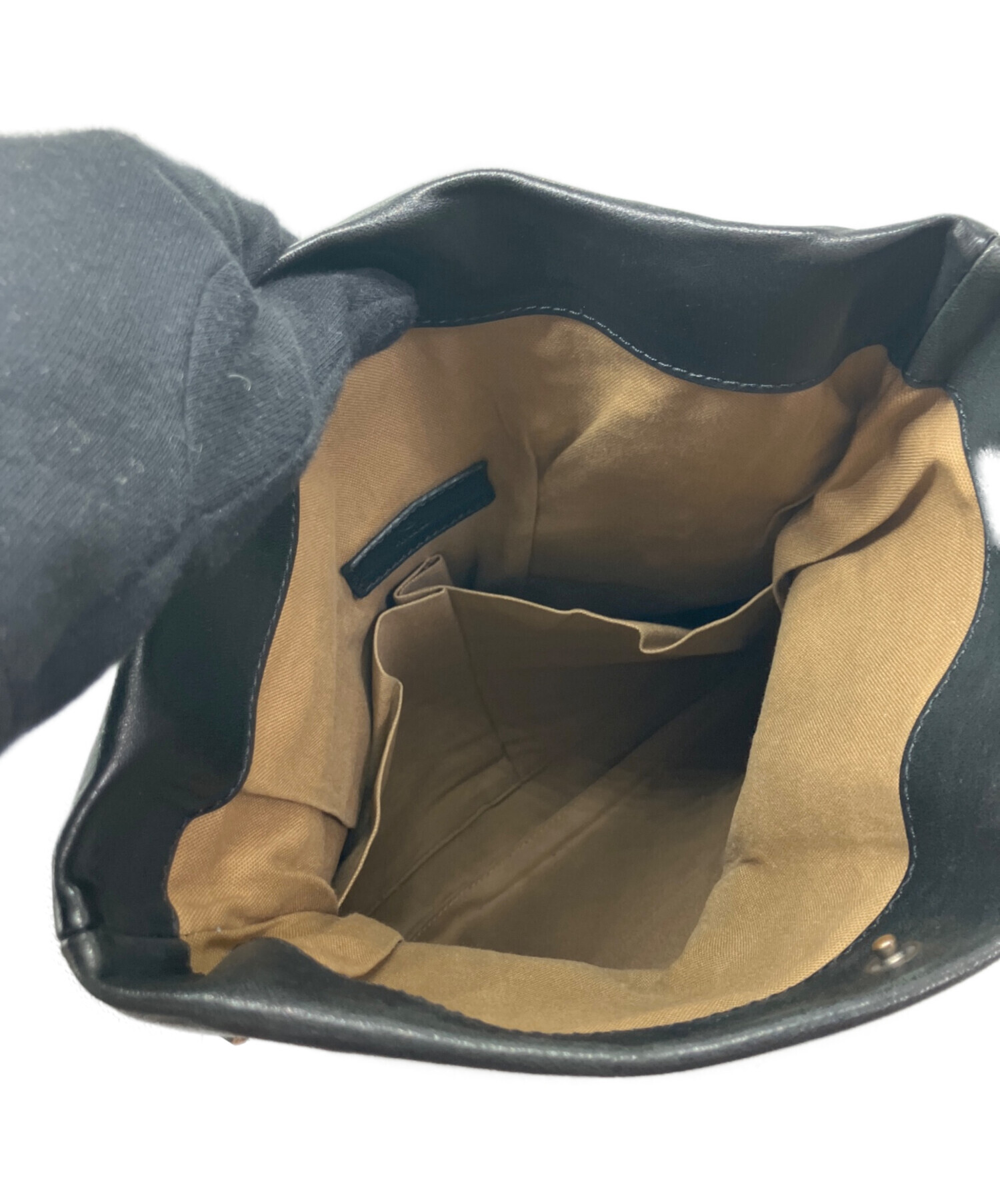 中古・古着通販】MOTO (モト) レザーショルダーバッグ ブラック