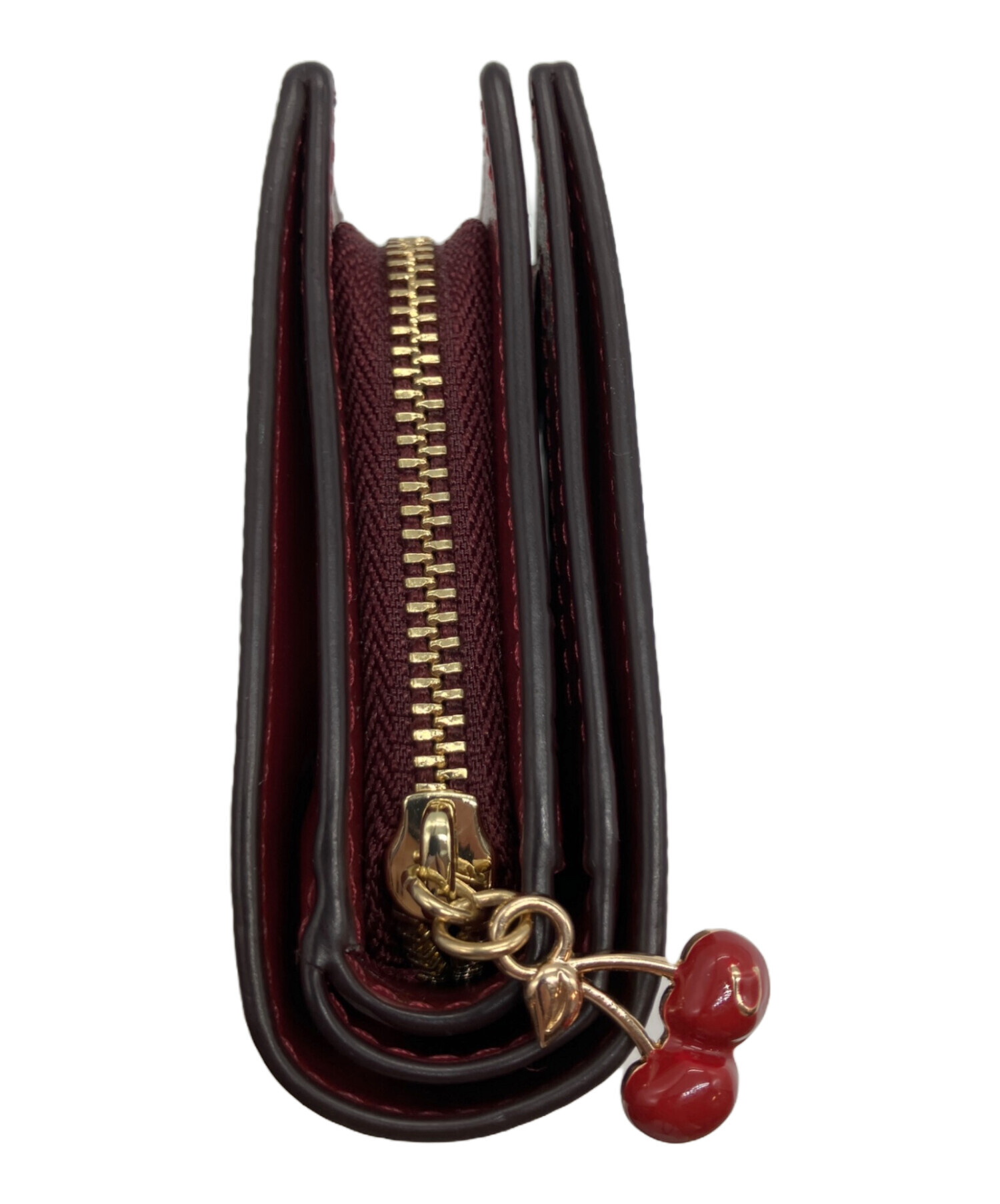 中古・古着通販】COACH (コーチ) チェリー柄2つ折り財布 ブラウン