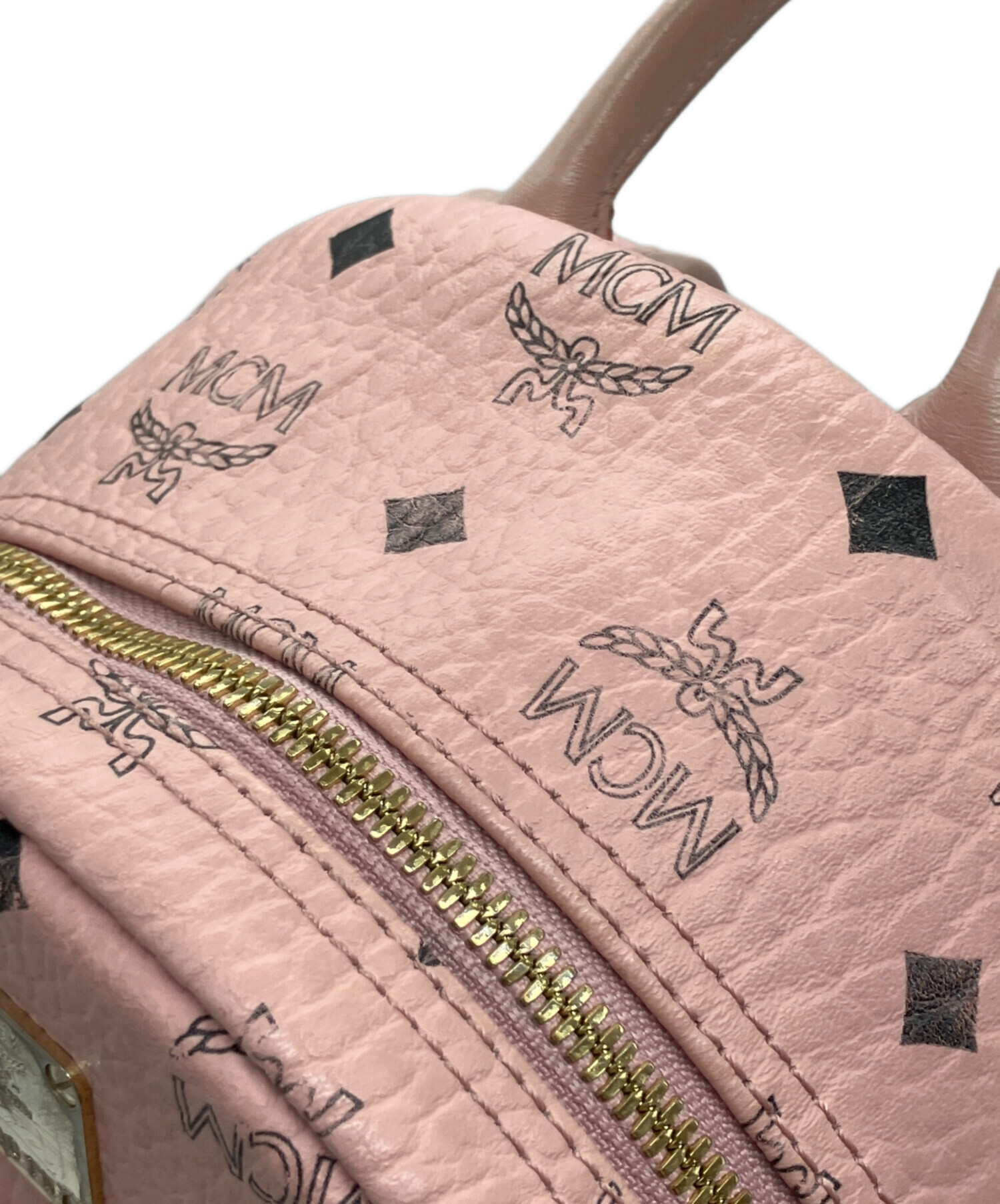 中古・古着通販】MCM (エムシーエム) スタッズリュック ピンク