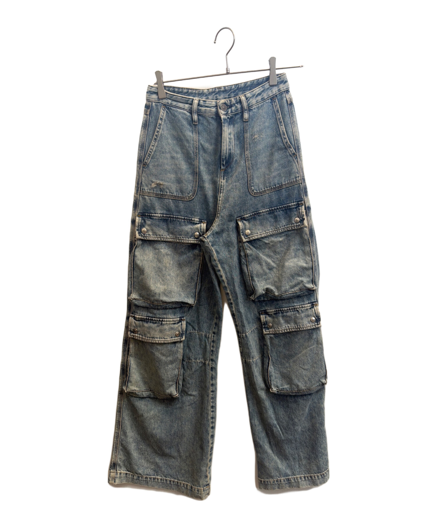 DIESEL カーゴ ワイド デニム パンツ P-MIRTA-OUT 23 中古・古着通販】DIESEL (ディーゼル) P-MIRTA-OUT デニムカーゴパンツ