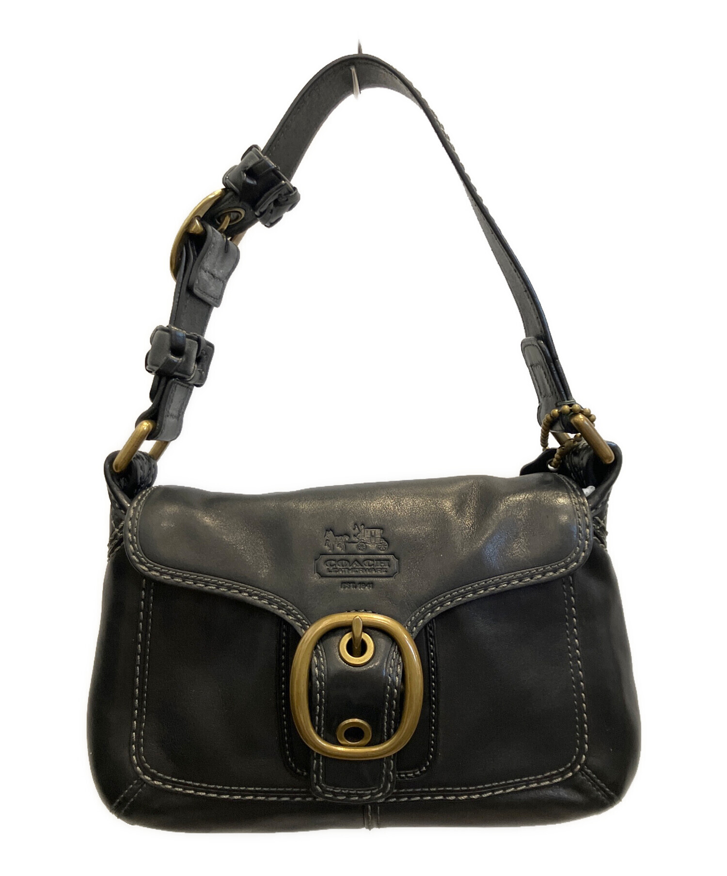 中古・古着通販】COACH (コーチ) オールレザー バックル ショルダー 