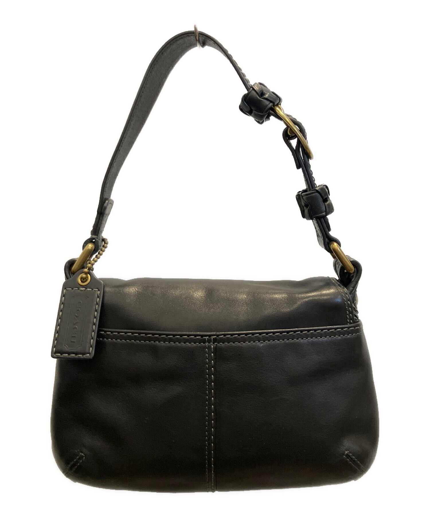 中古・古着通販】COACH (コーチ) オールレザー バックル ショルダー