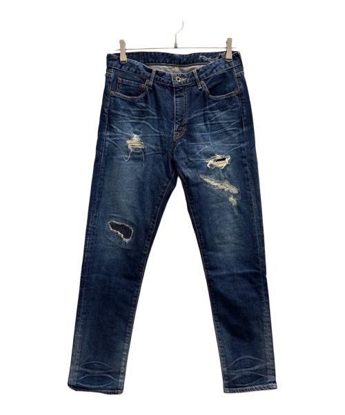 中古・古着通販】wjk (ダブルジェイケー) ダメージ加工デニムパンツ