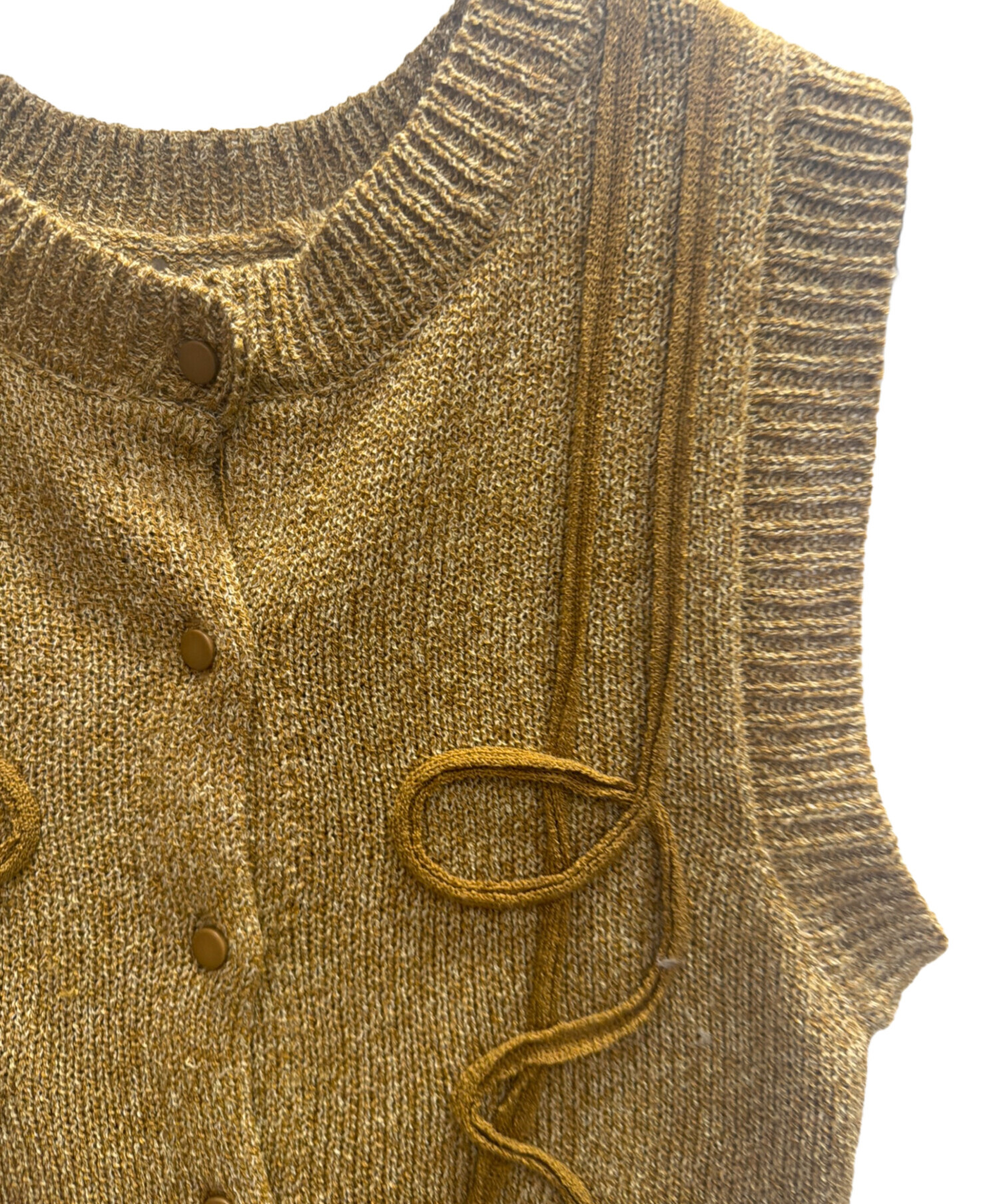Eaphi TAPE EMBROIDERY MIX KNIT ブラウン 中古・古着通販】Eaphi (エフィ) TAPE EMBROIDERY MIX KNIT ブラウン