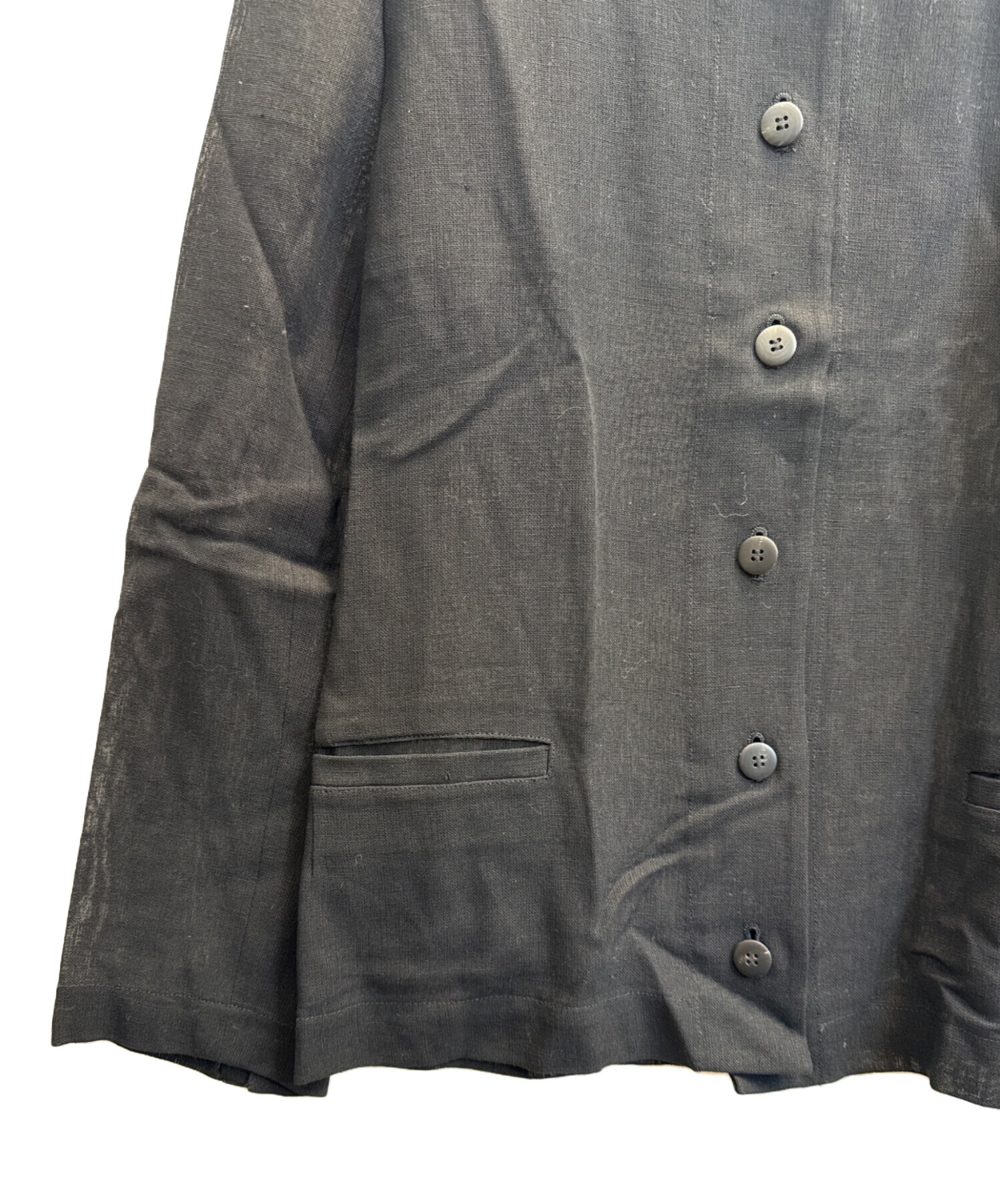 ISSEY MIYAKE イッセイミヤケ Lサイズ 長袖ブラウス 麻 リネン 中古・古着通販】ISSEY MIYAKE (イッセイミヤケ) リネン長袖シャツ