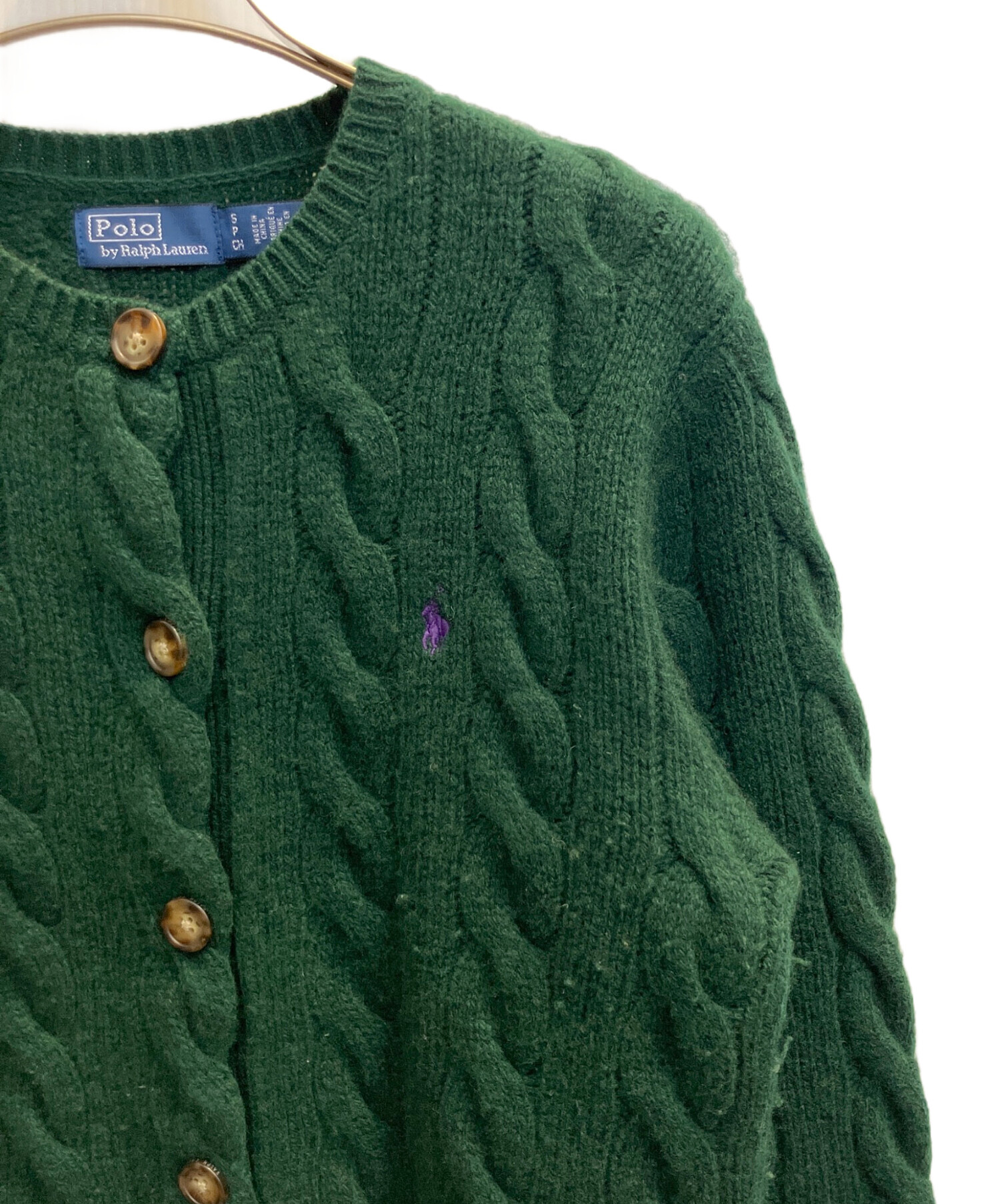 【美品】Polo by Ralph Lauren カーディガン グリーン 未使用 中古・古着通販】POLO RALPH LAUREN (ポロ・ラルフローレン) カシミヤ